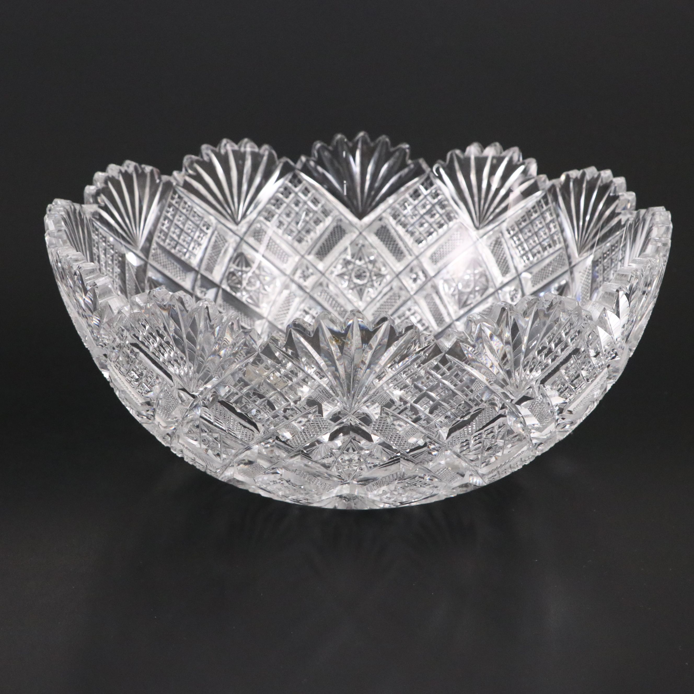Imperial Glass Footed Centerpiece Bowl with Other Crystal Cut Centerpiece Bowls