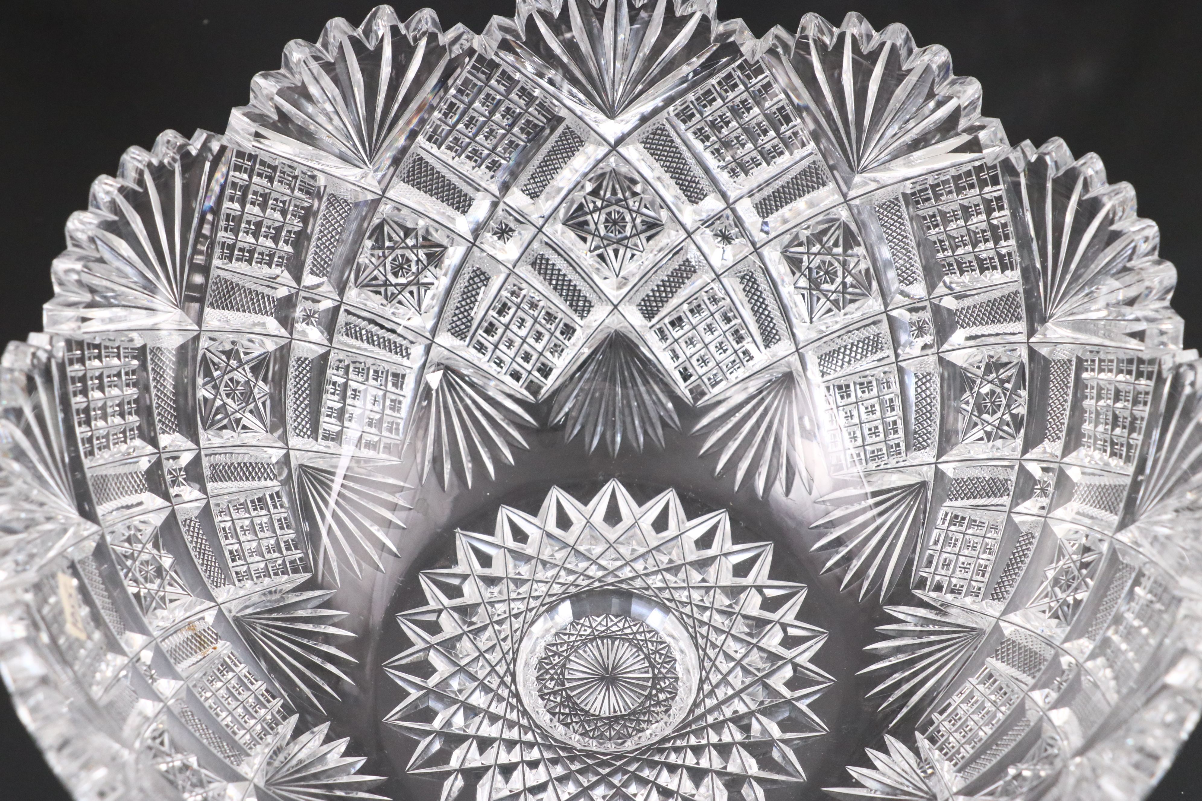 Imperial Glass Footed Centerpiece Bowl with Other Crystal Cut Centerpiece Bowls