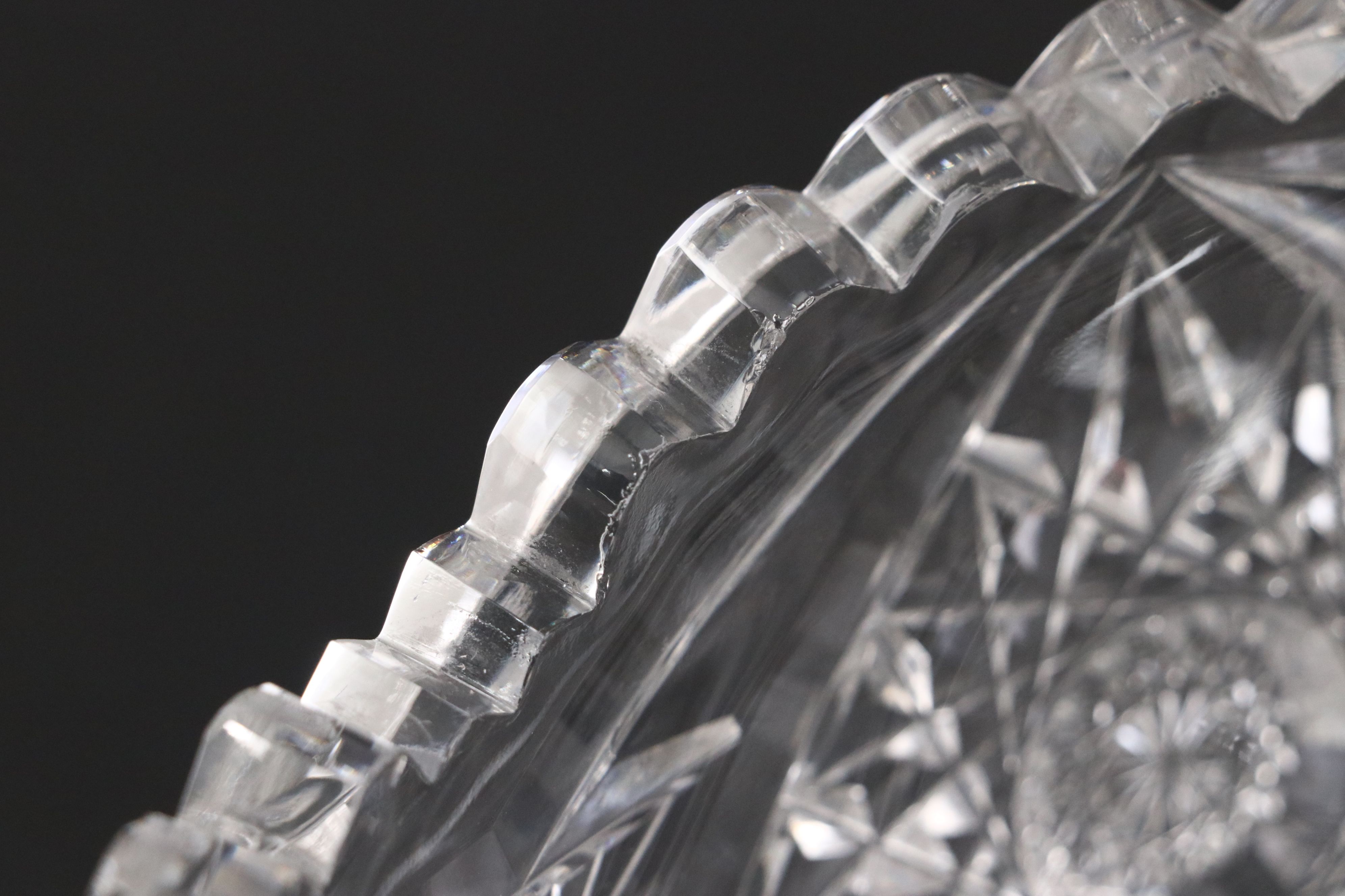 Imperial Glass Footed Centerpiece Bowl with Other Crystal Cut Centerpiece Bowls