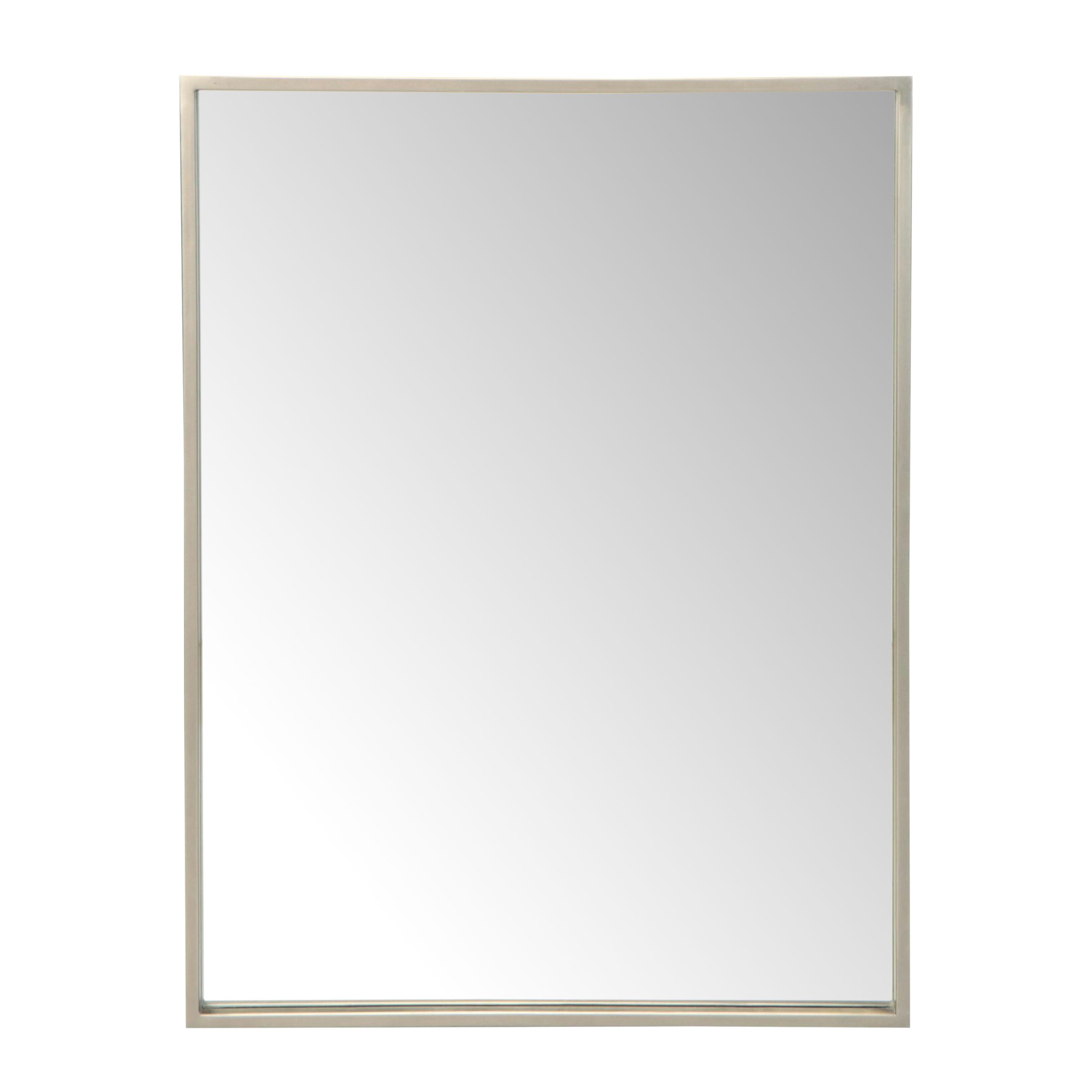 Contemporary Brushed Metal Framed Vanity Mirror