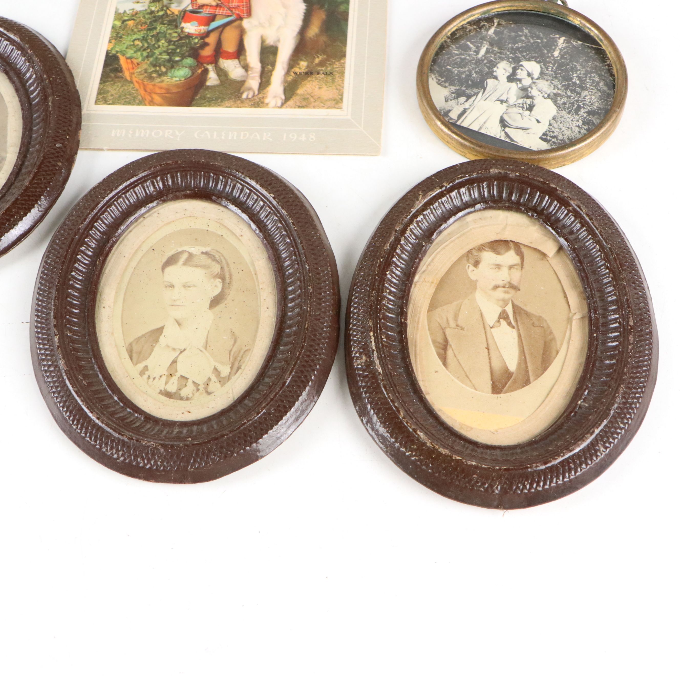 Victorian Portraits of Men, Women and Children with Calendar