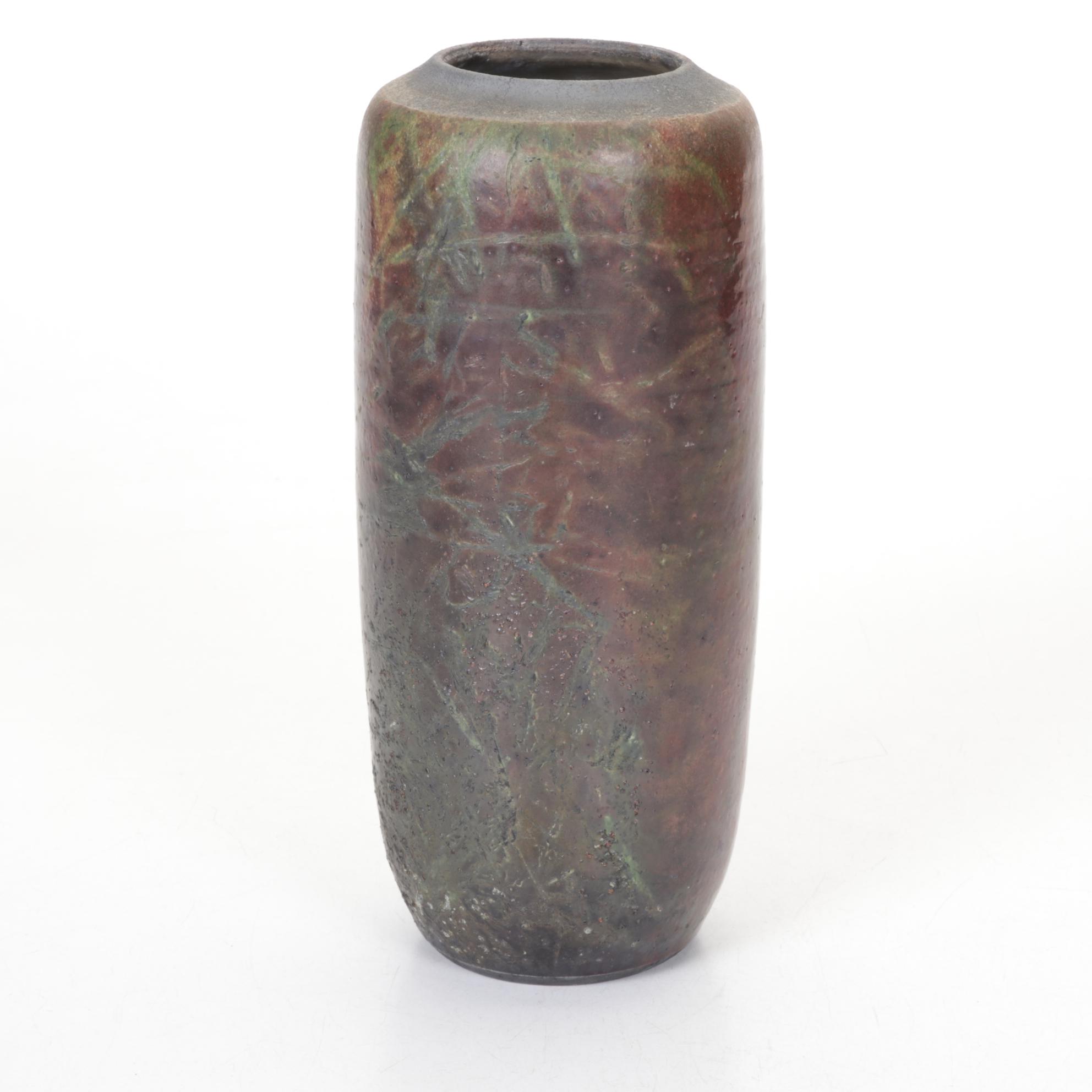Wheel Thrown Stoneware Pottery Bowl with Raku Fired Vase