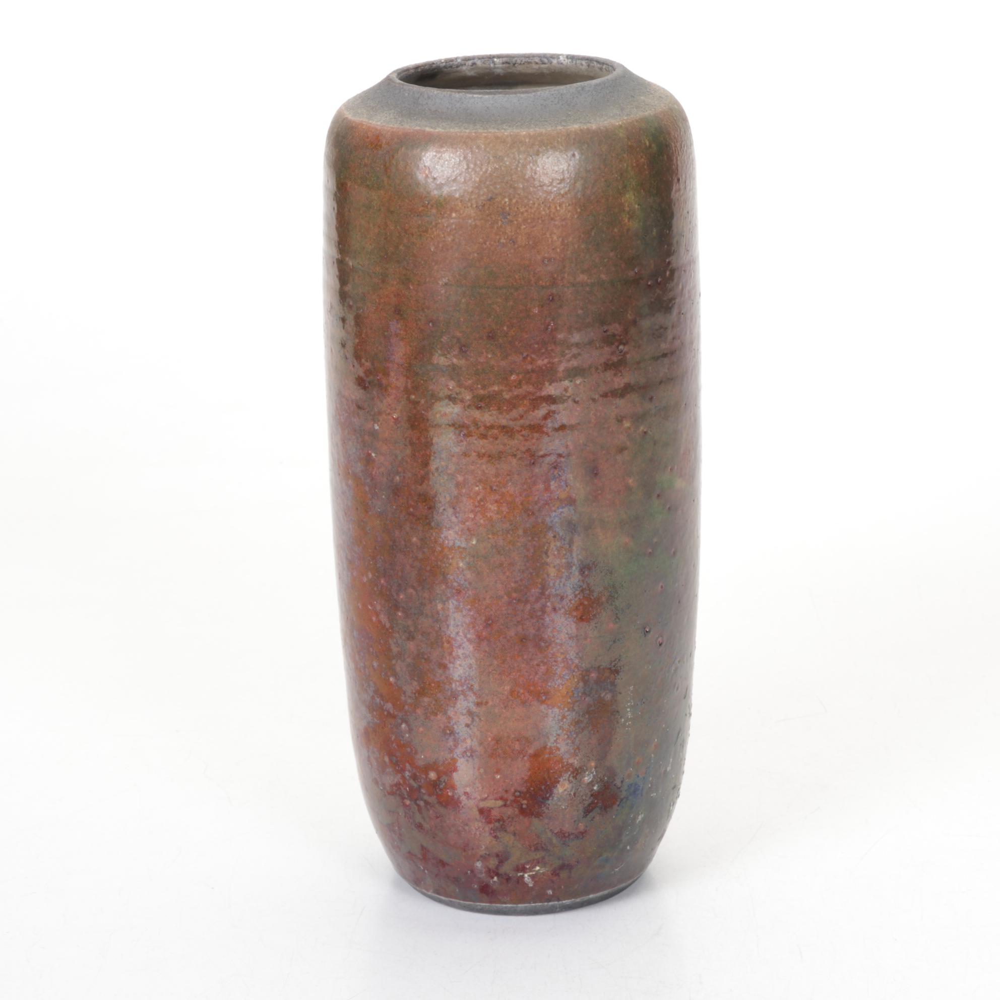 Wheel Thrown Stoneware Pottery Bowl with Raku Fired Vase