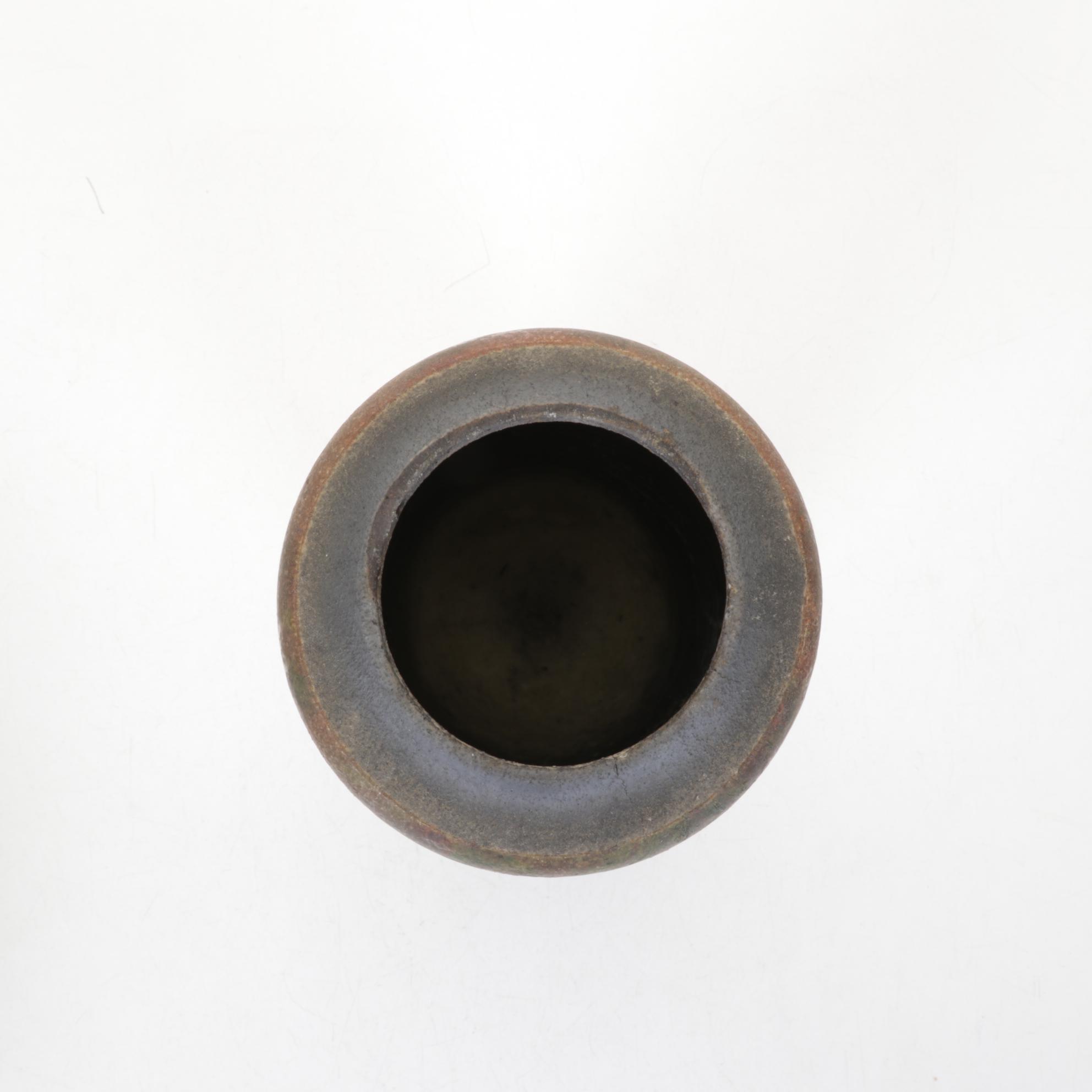 Wheel Thrown Stoneware Pottery Bowl with Raku Fired Vase