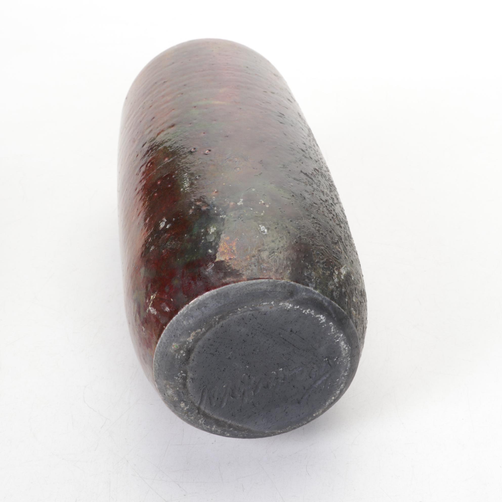 Wheel Thrown Stoneware Pottery Bowl with Raku Fired Vase