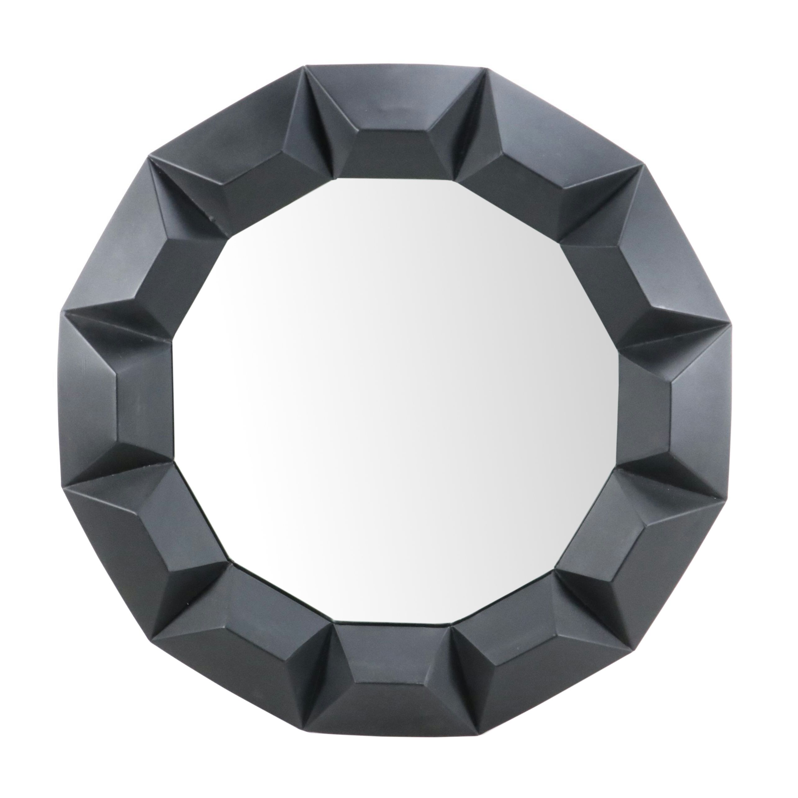 Modernist Style Matte Black Metal Framed Vanity Mirror