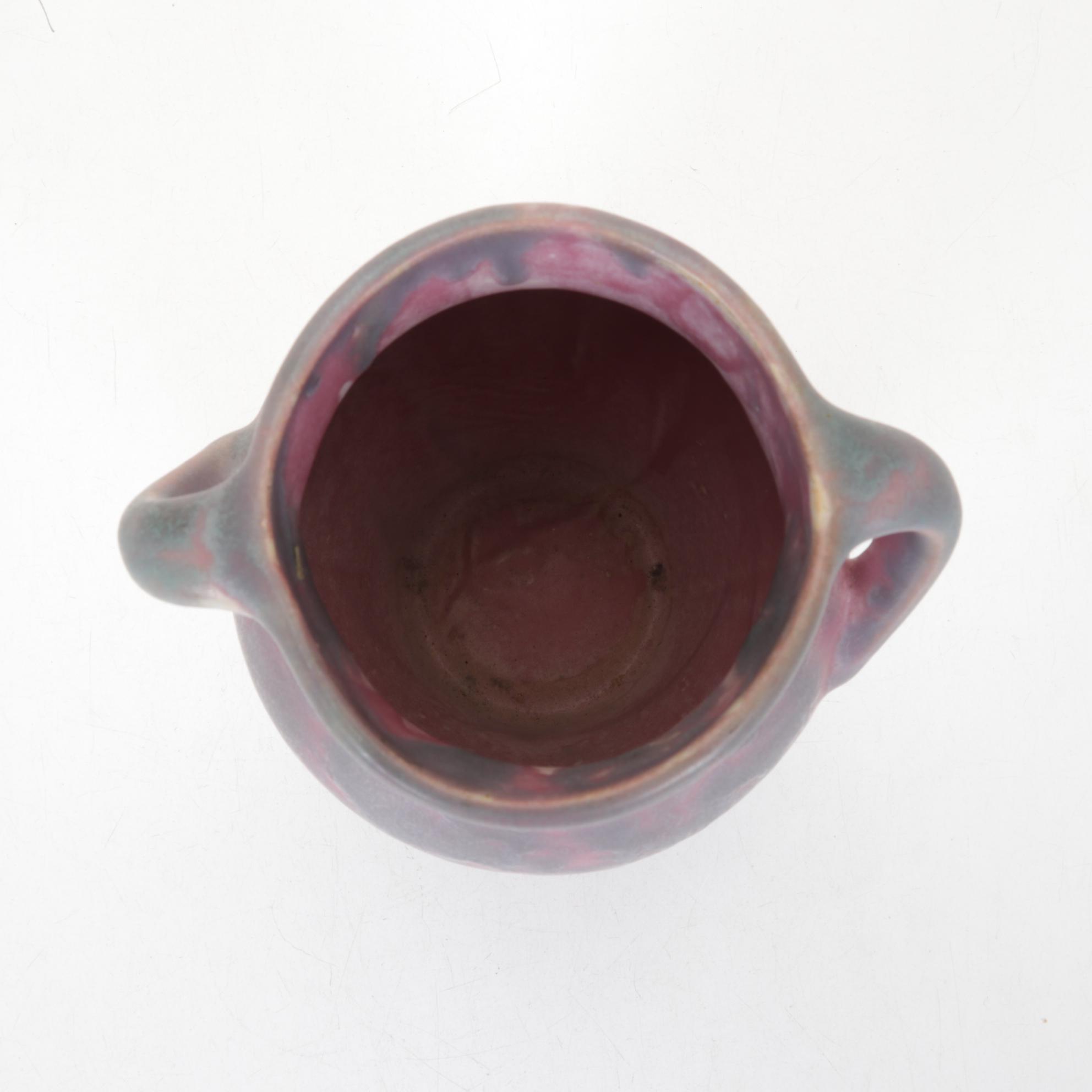 Roseville Pottery Two-Handled Vase with Hand Thrown Square Plate