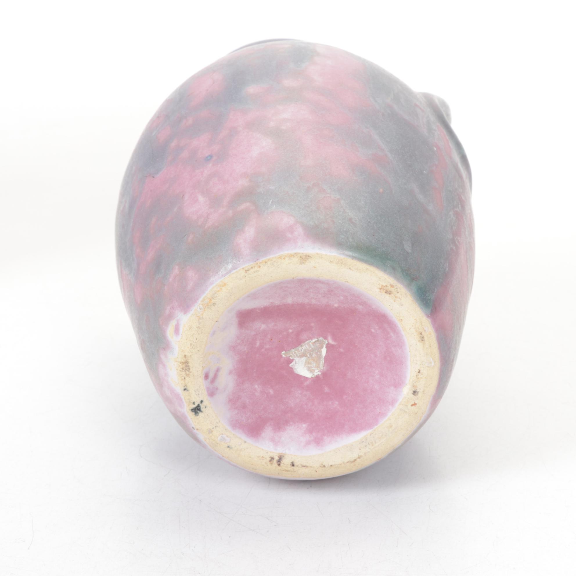 Roseville Pottery Two-Handled Vase with Hand Thrown Square Plate