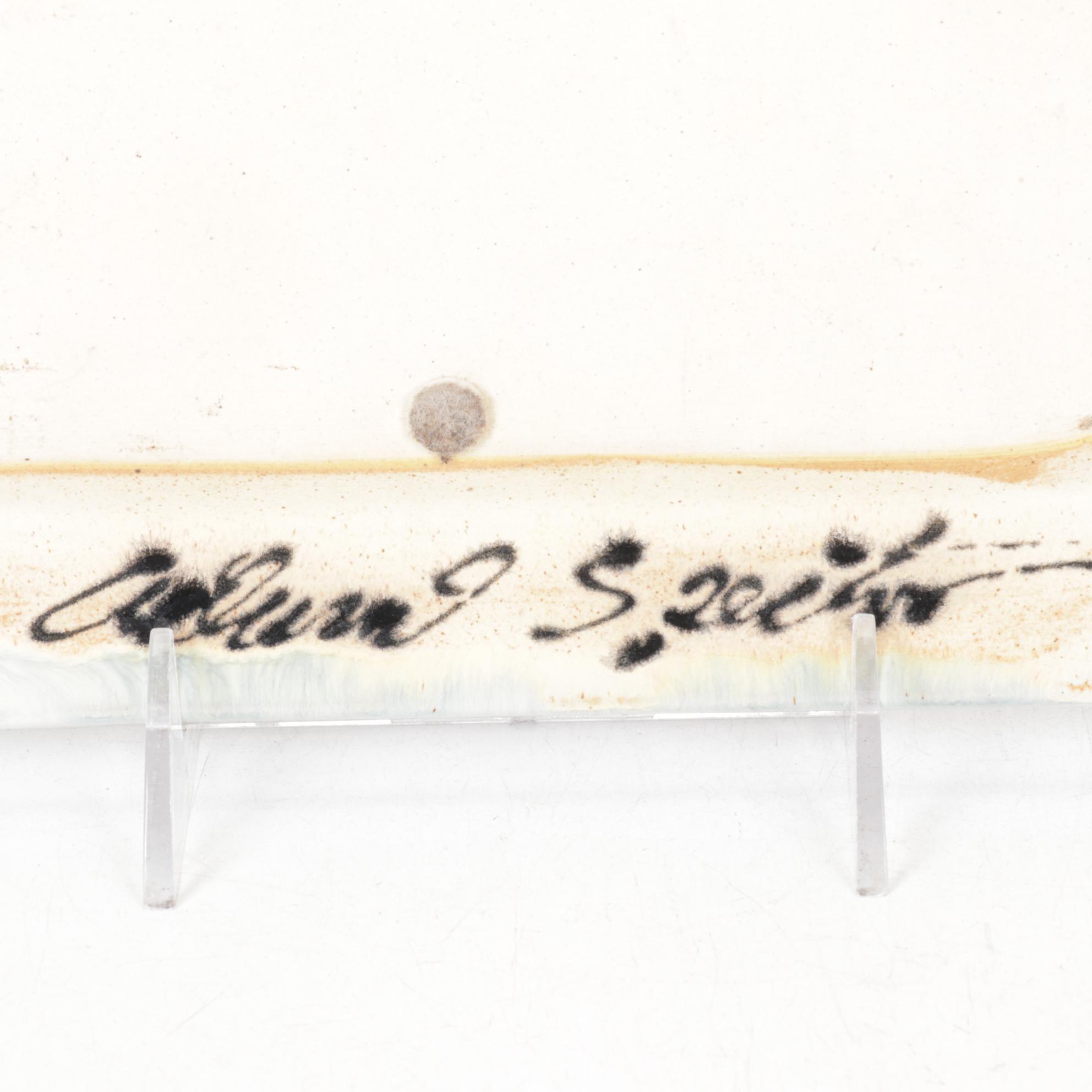 Roseville Pottery Two-Handled Vase with Hand Thrown Square Plate