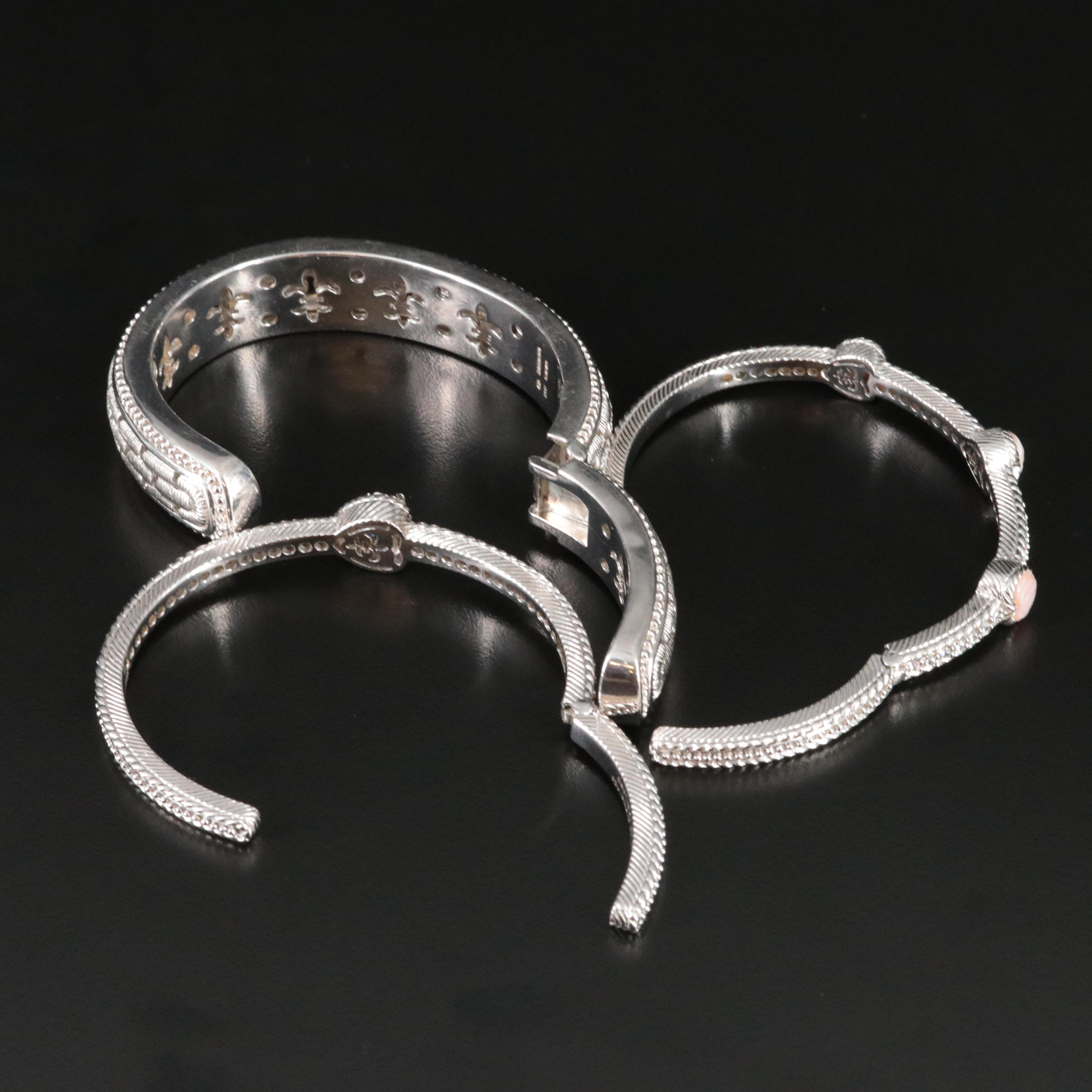 Judith Ripka Sterling Quartz, Mother-of-Pearl and Cubic Zirconia Kick Cuffs