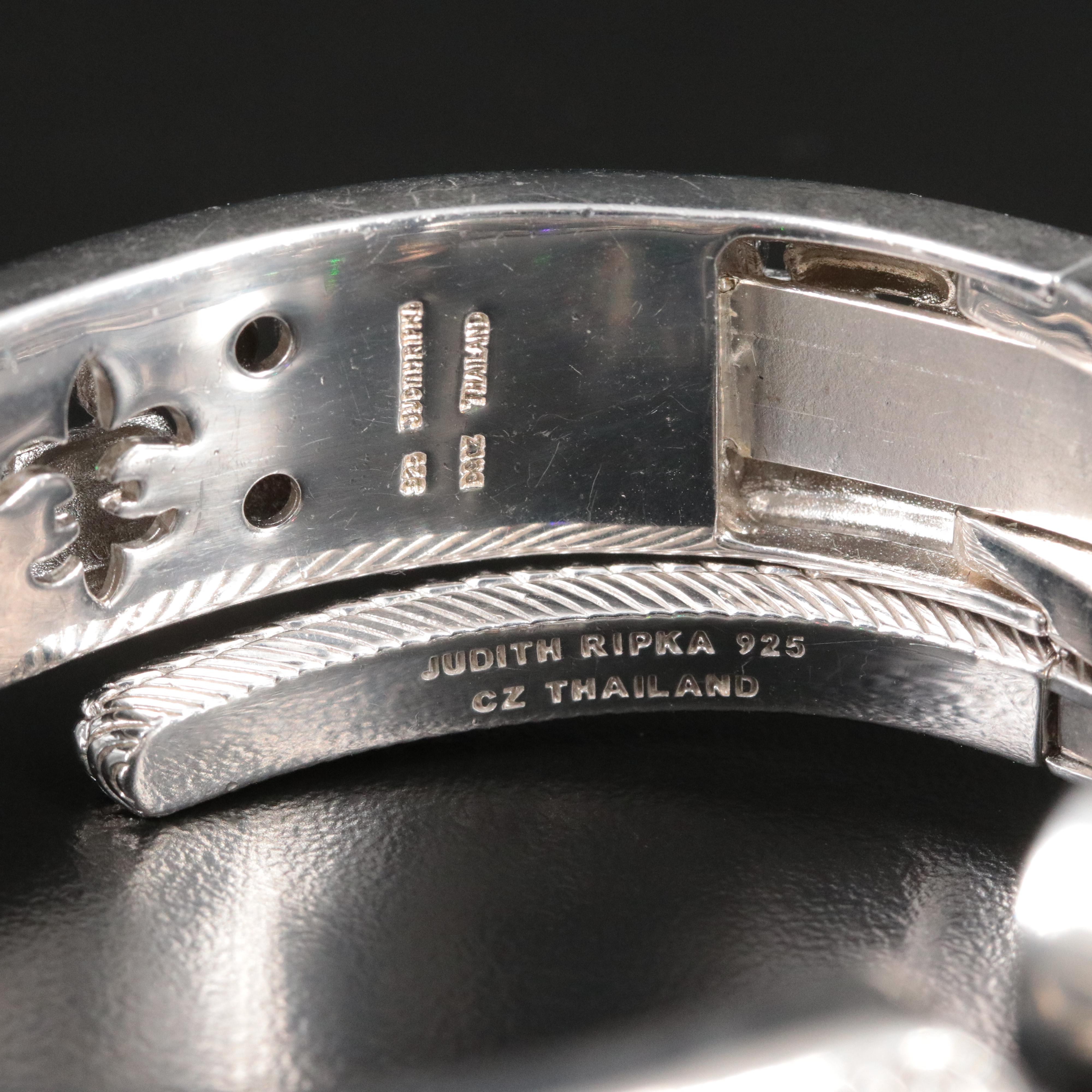 Judith Ripka Sterling Quartz, Mother-of-Pearl and Cubic Zirconia Kick Cuffs