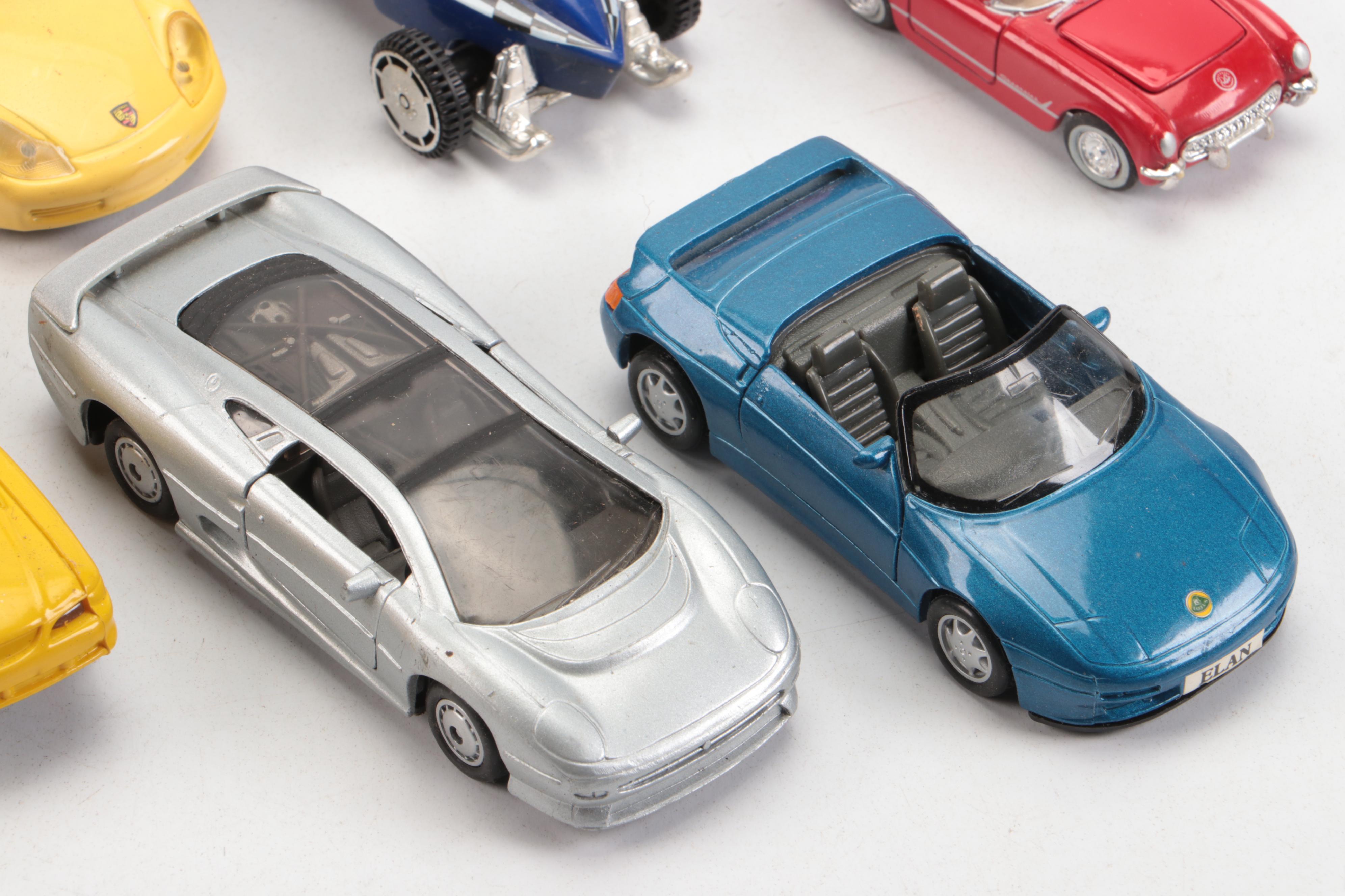 Maisto Porsche Boxster, Lotus Elan and Other Diecast and Model Cars