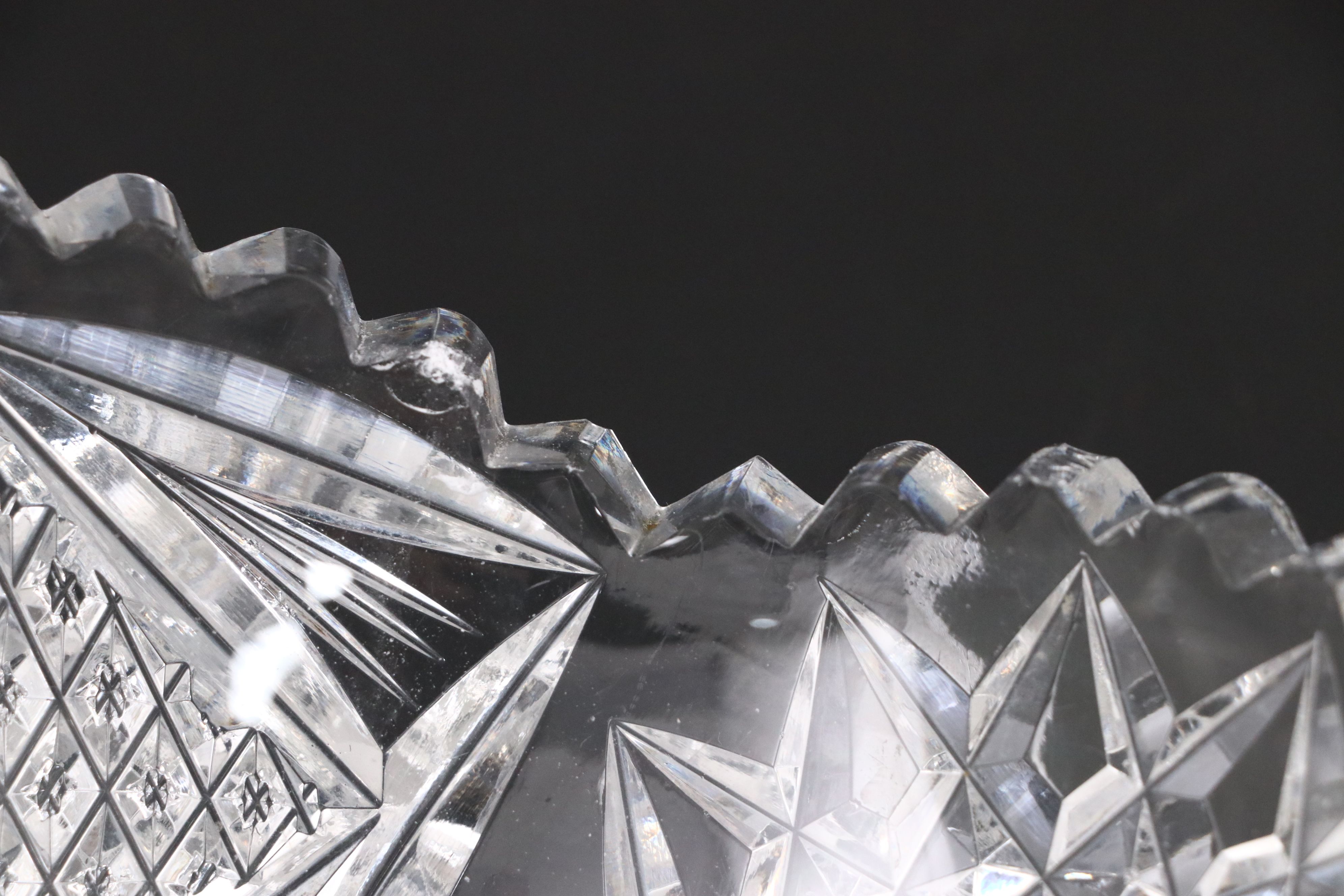 Diamond and Sun Crystal Cut Bowls with Other Crystal Table Accessories