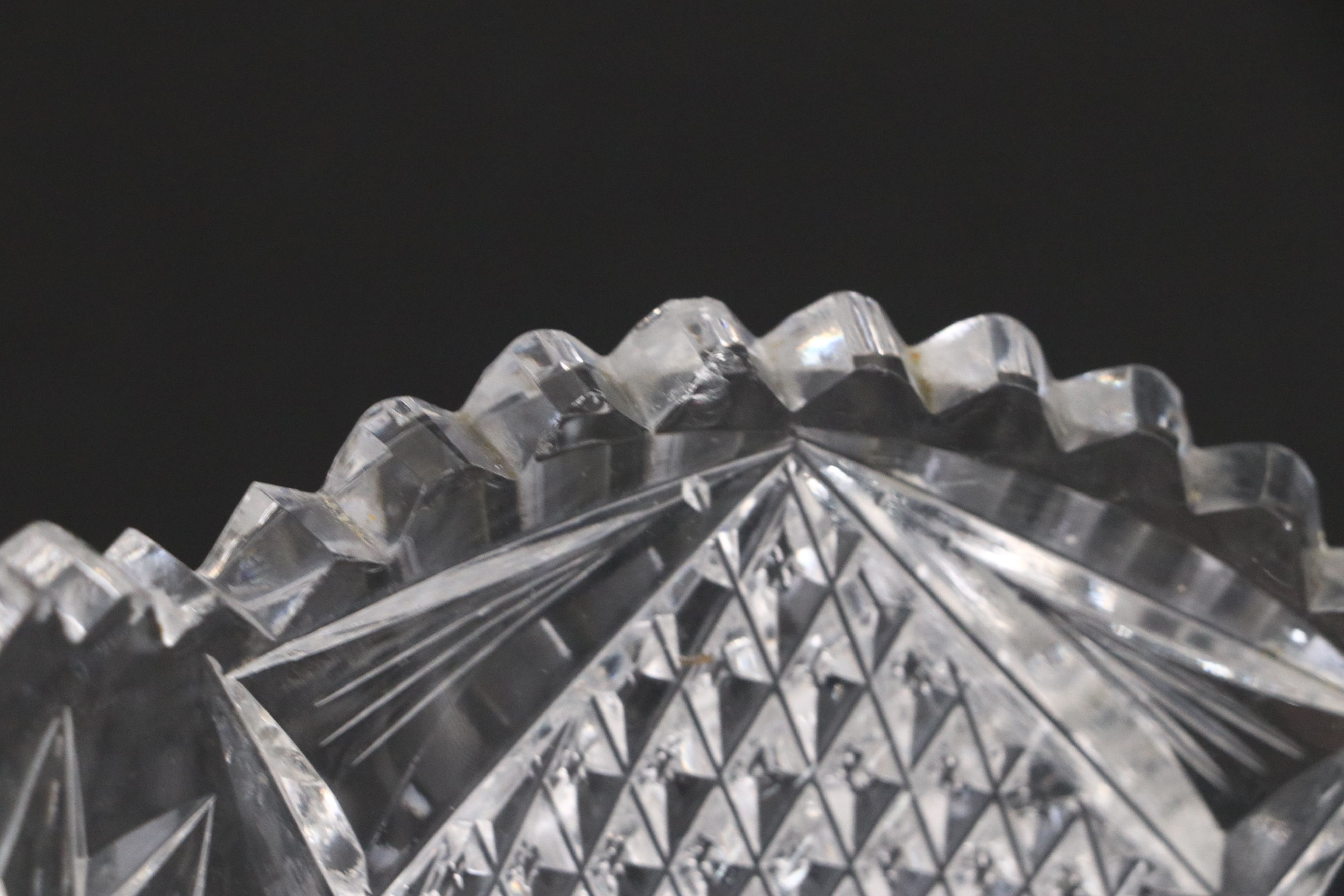 Diamond and Sun Crystal Cut Bowls with Other Crystal Table Accessories