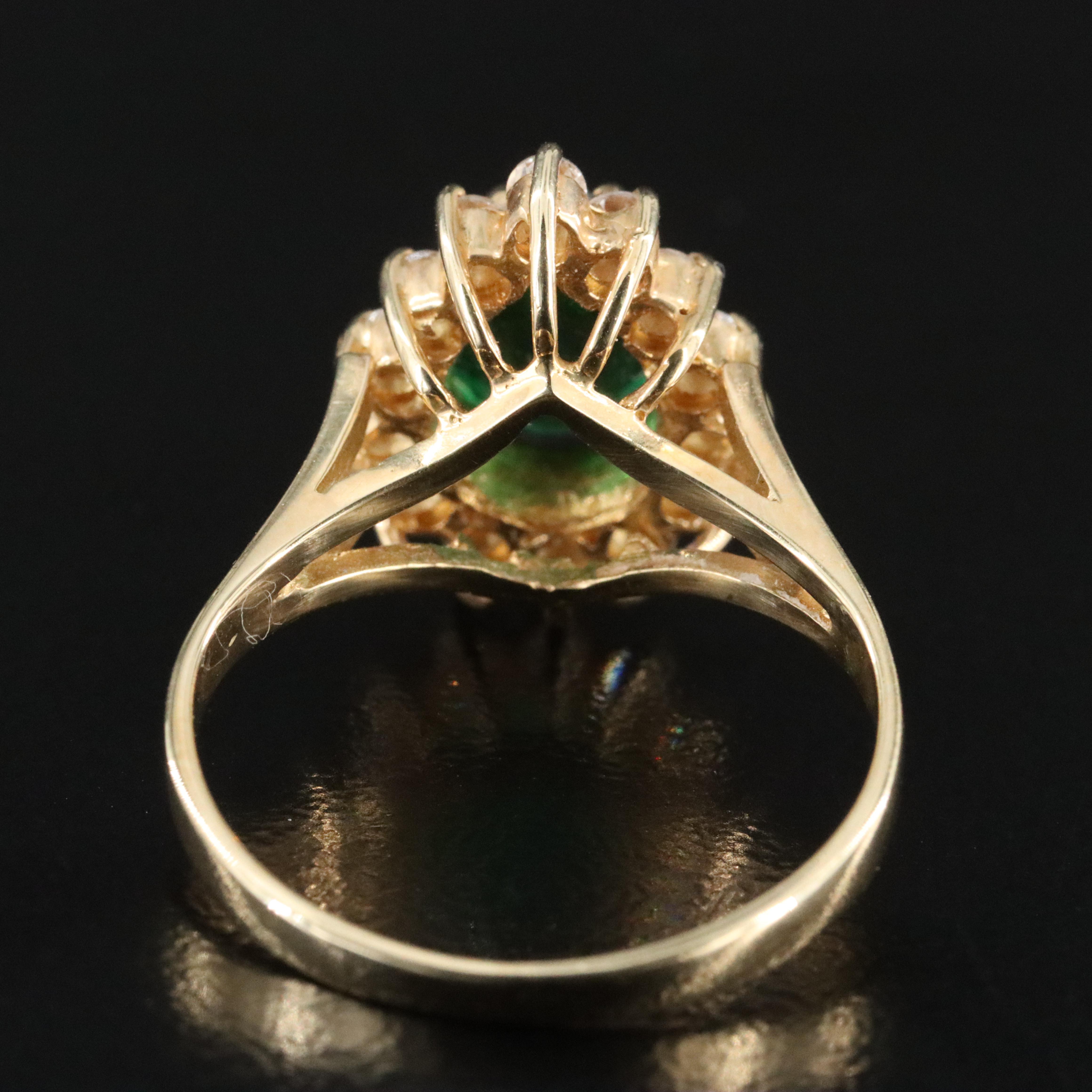 14K Topaz Triplet and CZ Ring