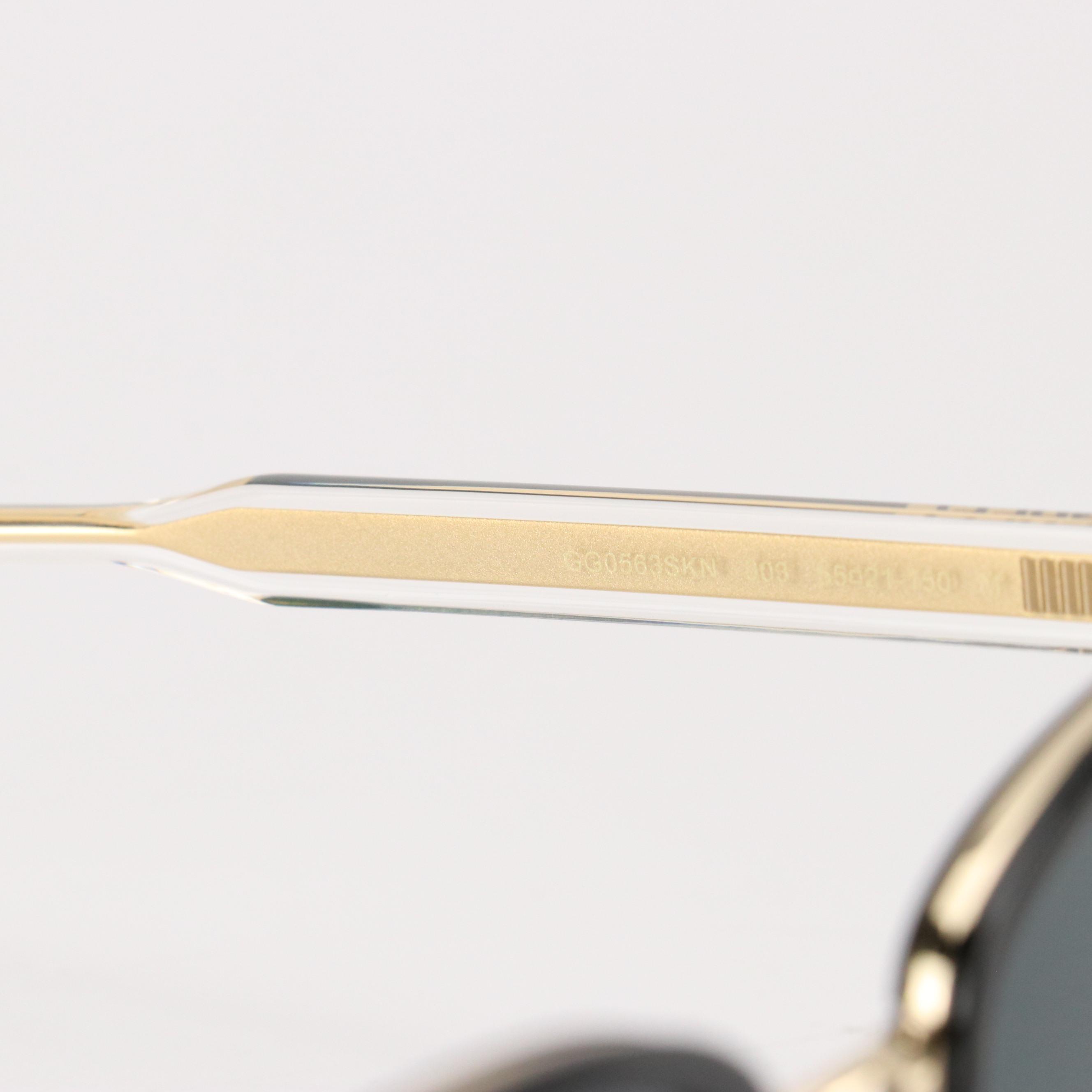 Men's Gucci GG056SKN Black Square Crystal Gray Lens Sunglasses with Case