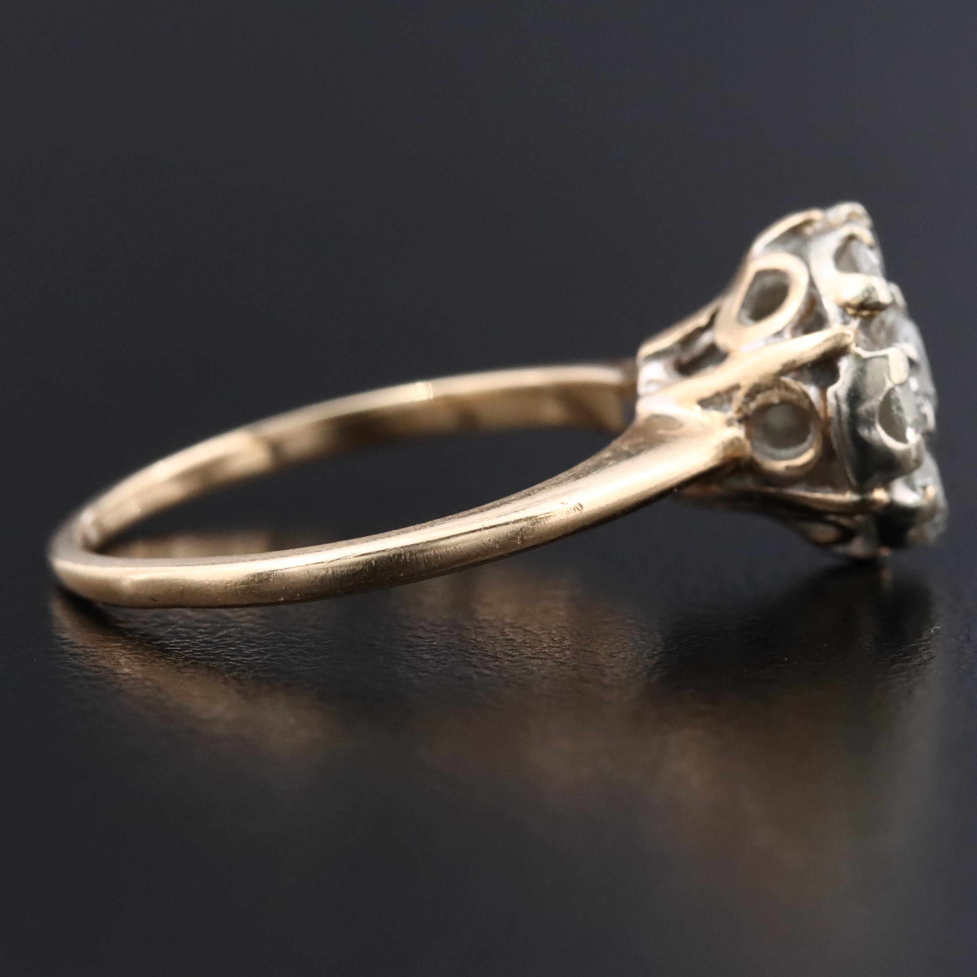 14K 0.90 CTW Diamond Cluster Ring