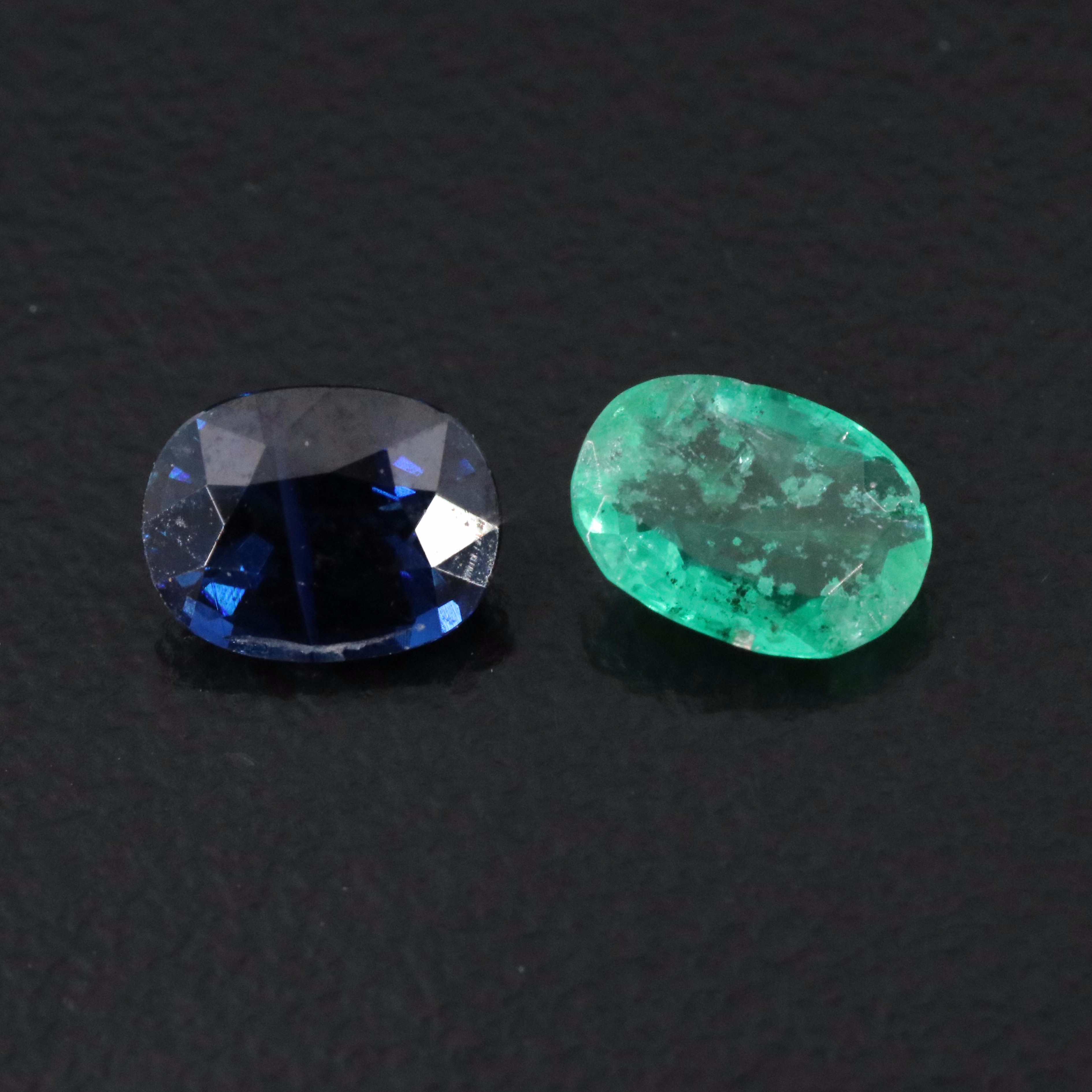 Loose 1.68 CTW Emerald and Sapphire Lot