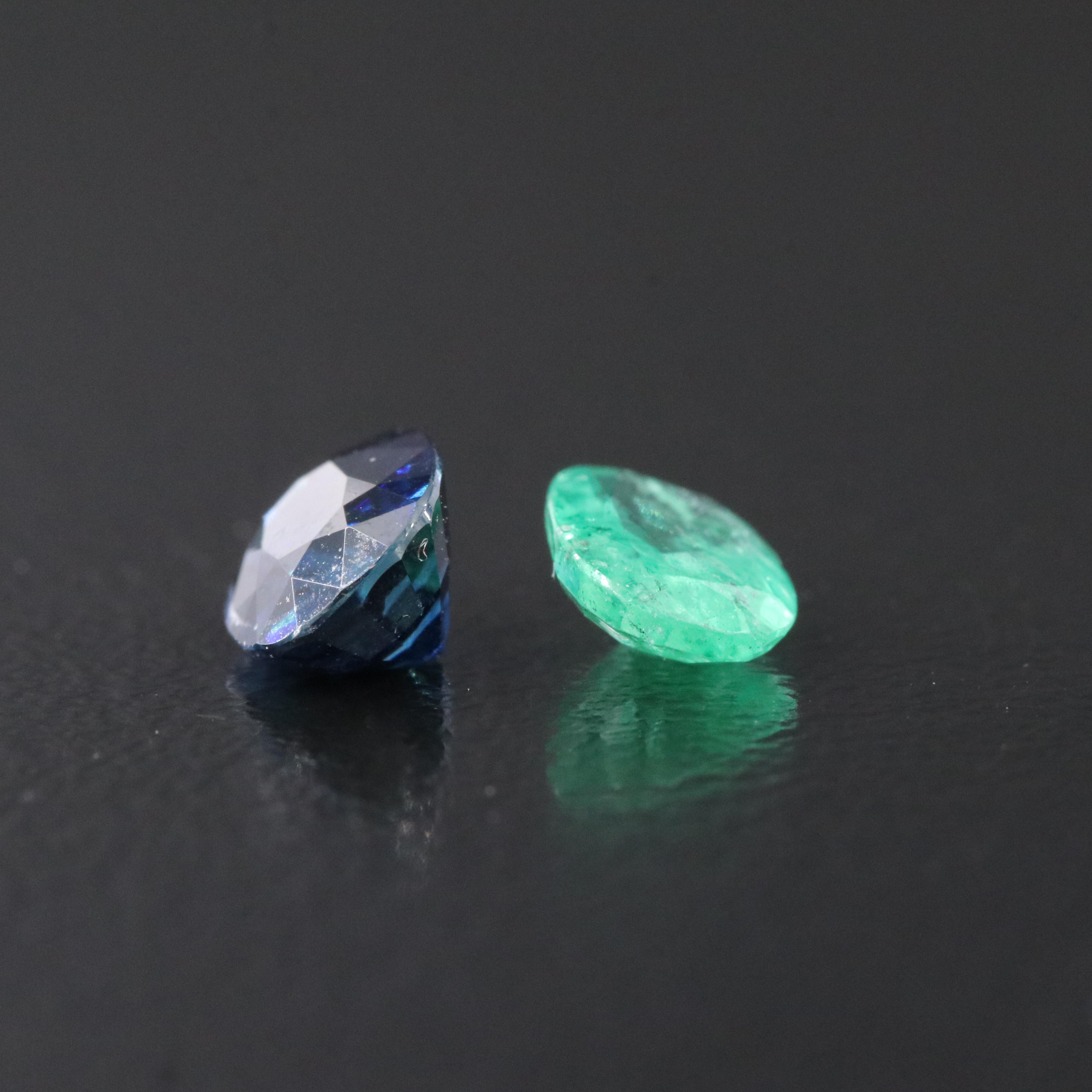Loose 1.68 CTW Emerald and Sapphire Lot