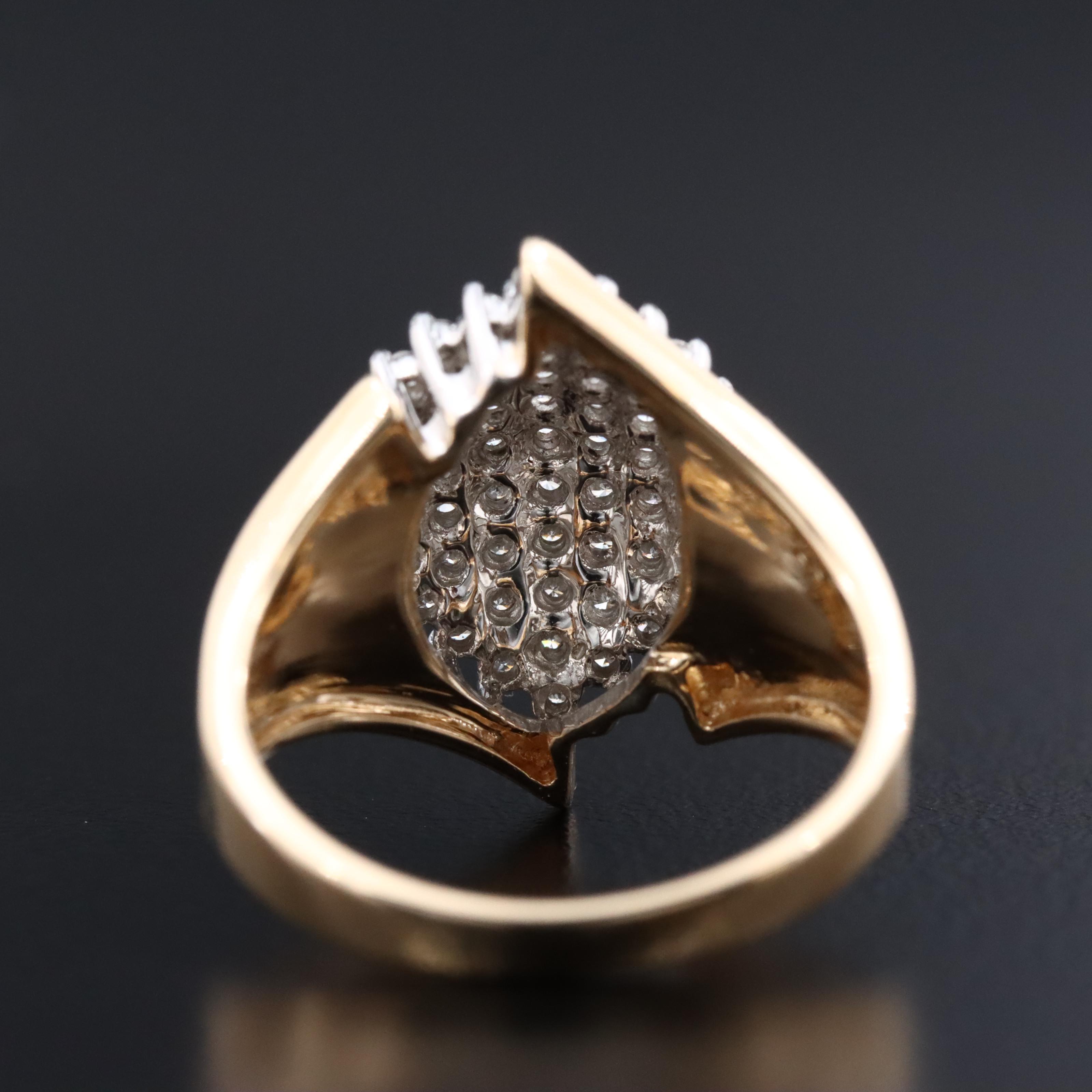 14K 0.55 CTW Diamond Cluster Ring