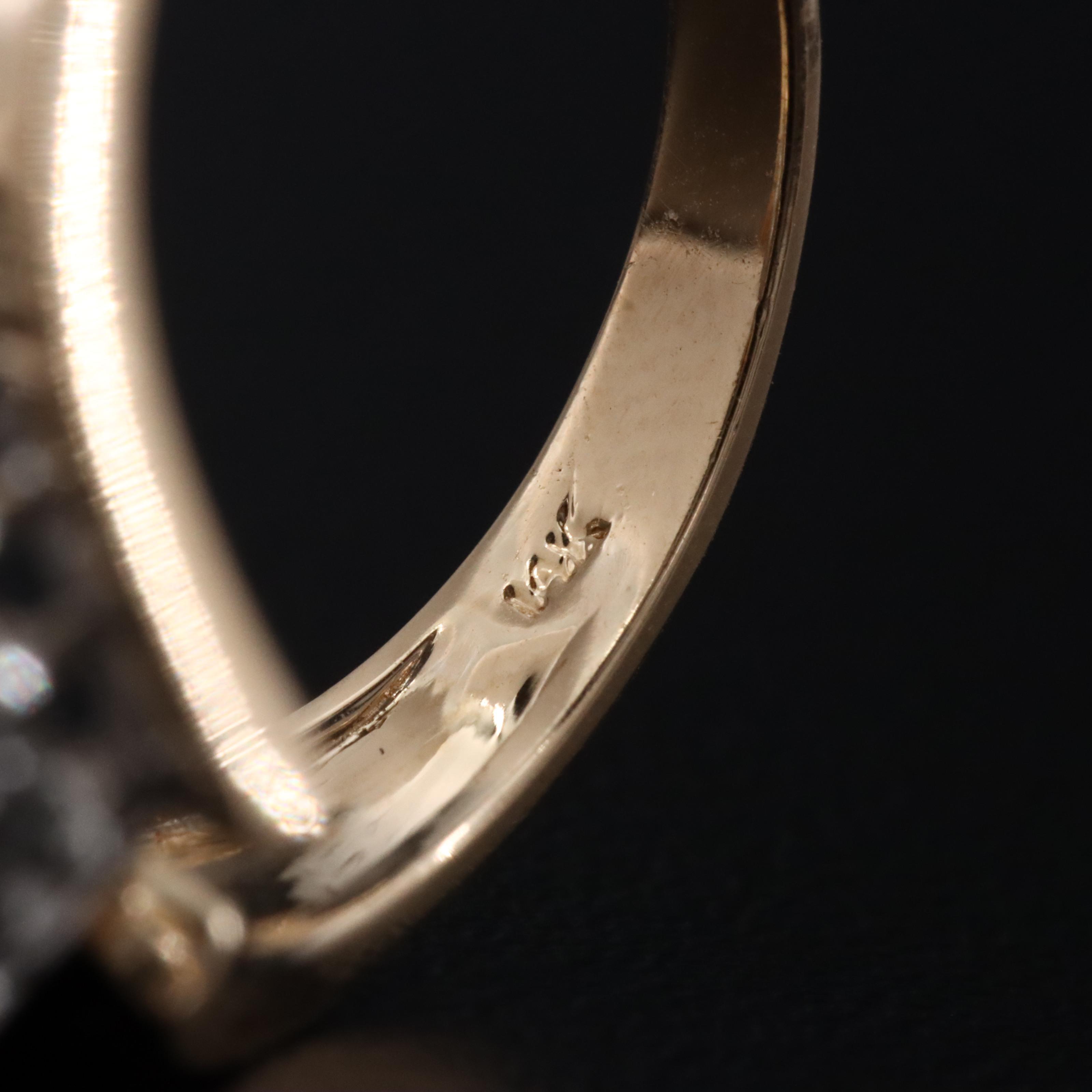 14K 0.55 CTW Diamond Cluster Ring