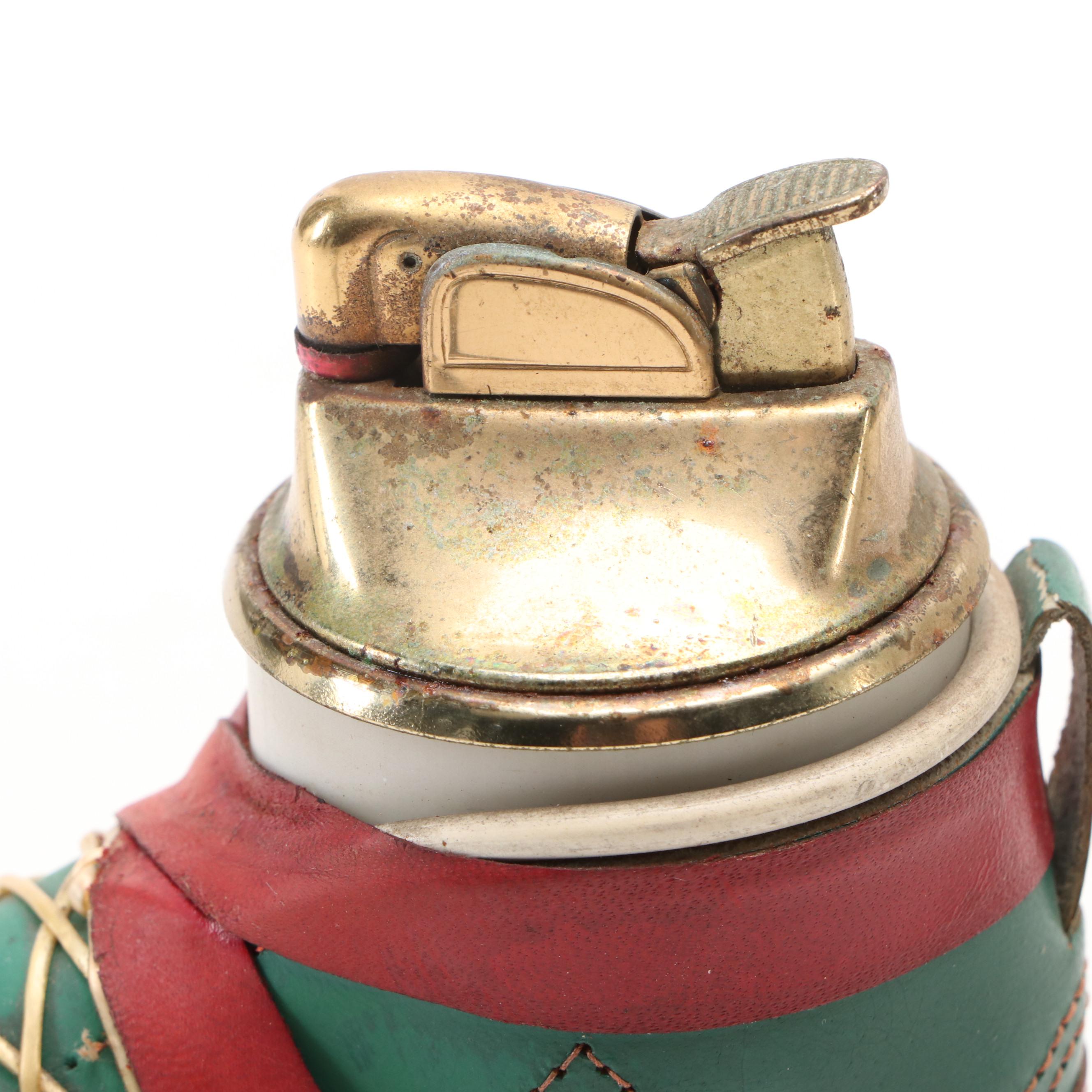 Ski Boot Table Lighter with Brass Golf Club Bottle Opener, Rock Creek Figure