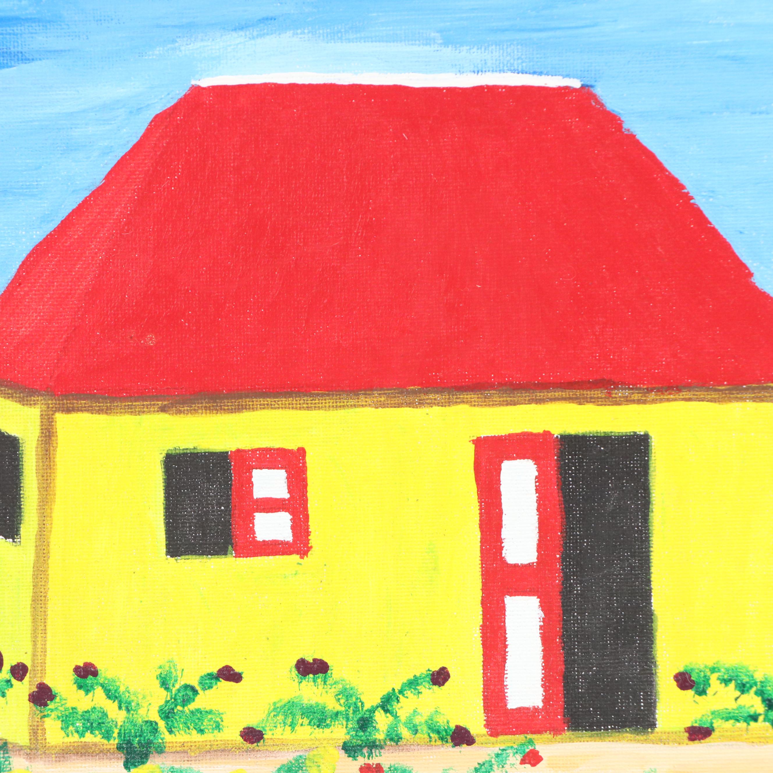 Lédée-Louis Pompi Residential Coastal Landscape Acrylic Painting, 1991