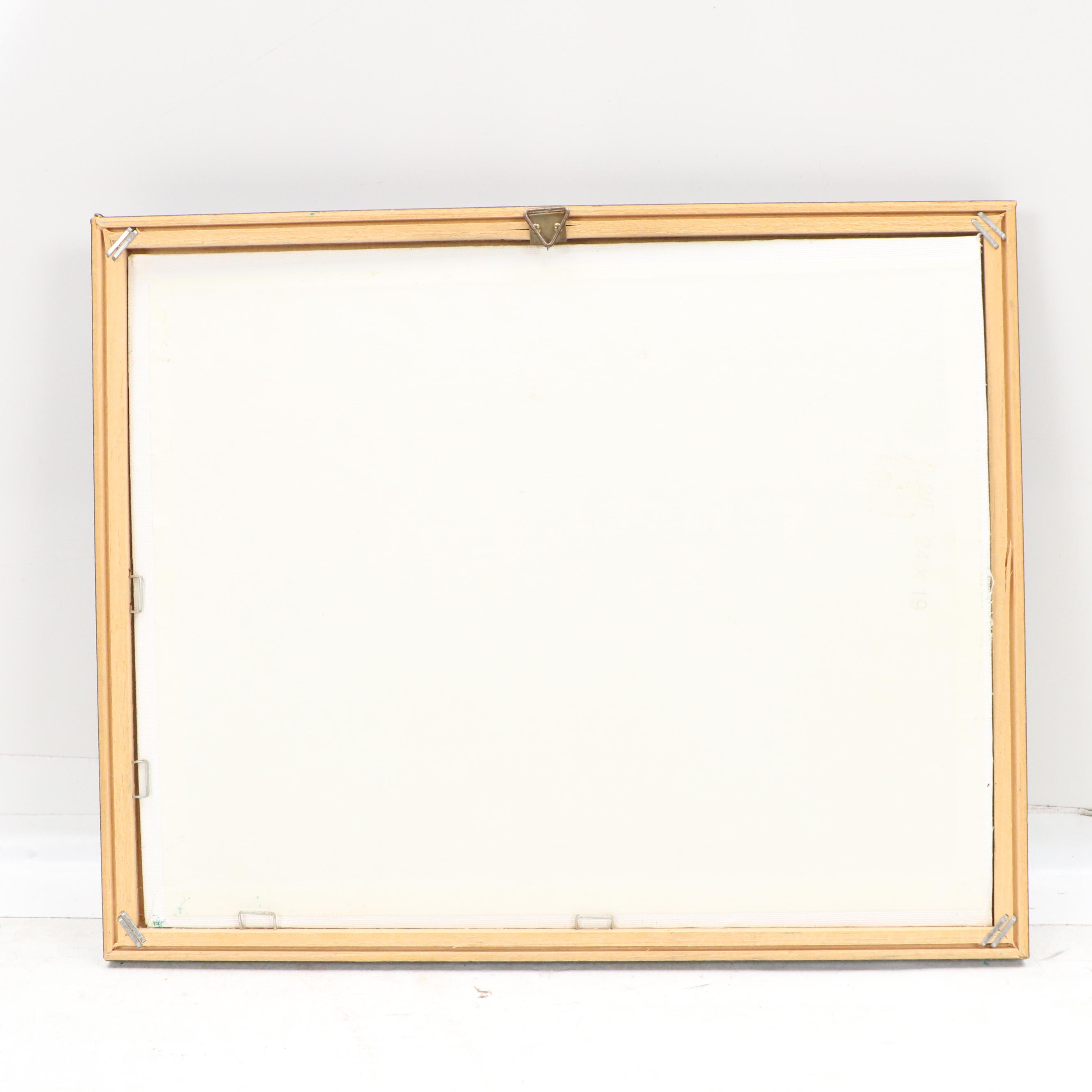 Lédée-Louis Pompi Residential Coastal Landscape Acrylic Painting, 1991