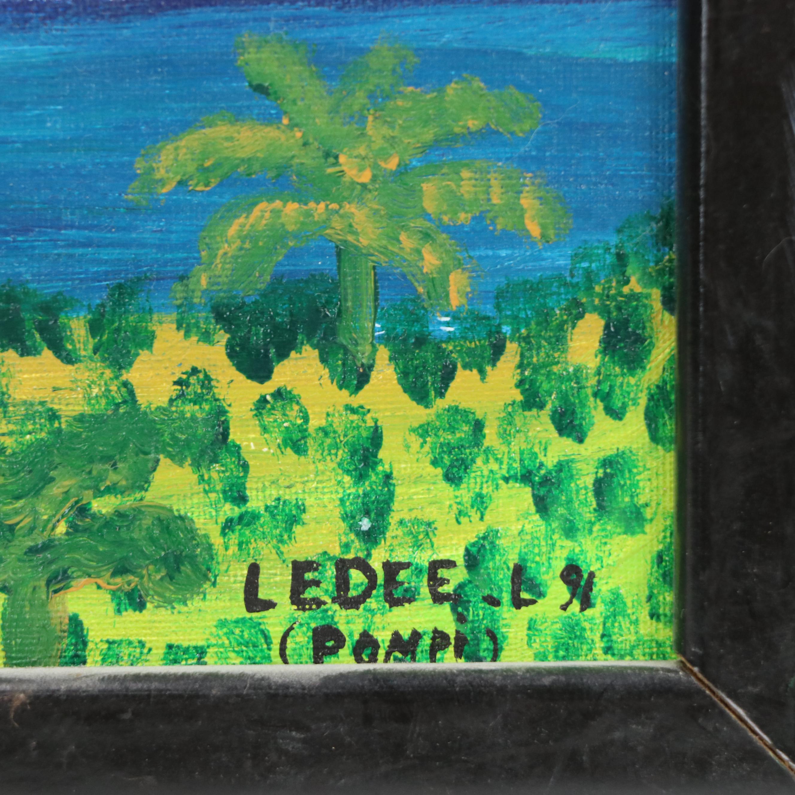 Lédée-Louis Pompi Maritime Acrylic Painting, Late 20th Century