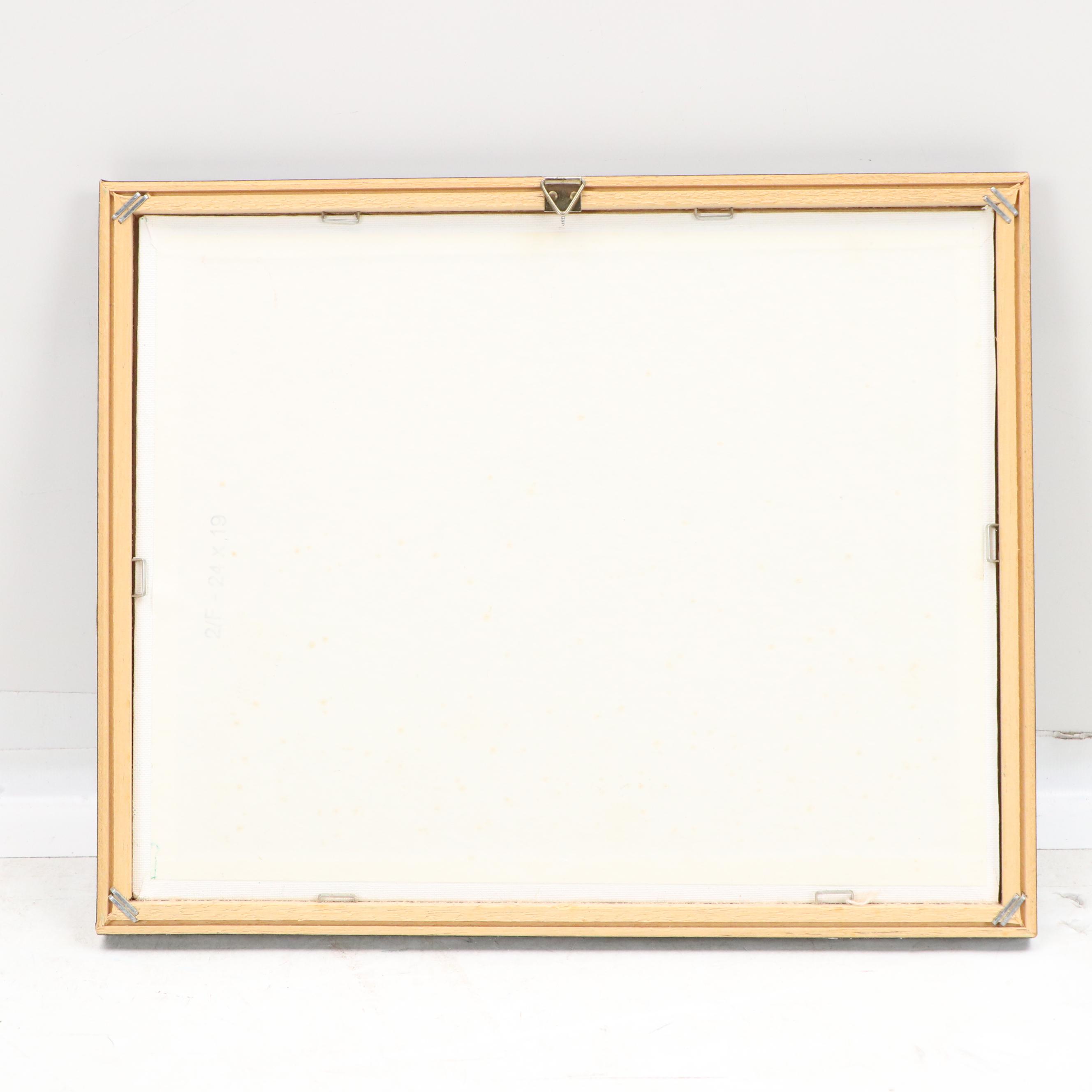 Lédée-Louis Pompi Maritime Acrylic Painting, Late 20th Century