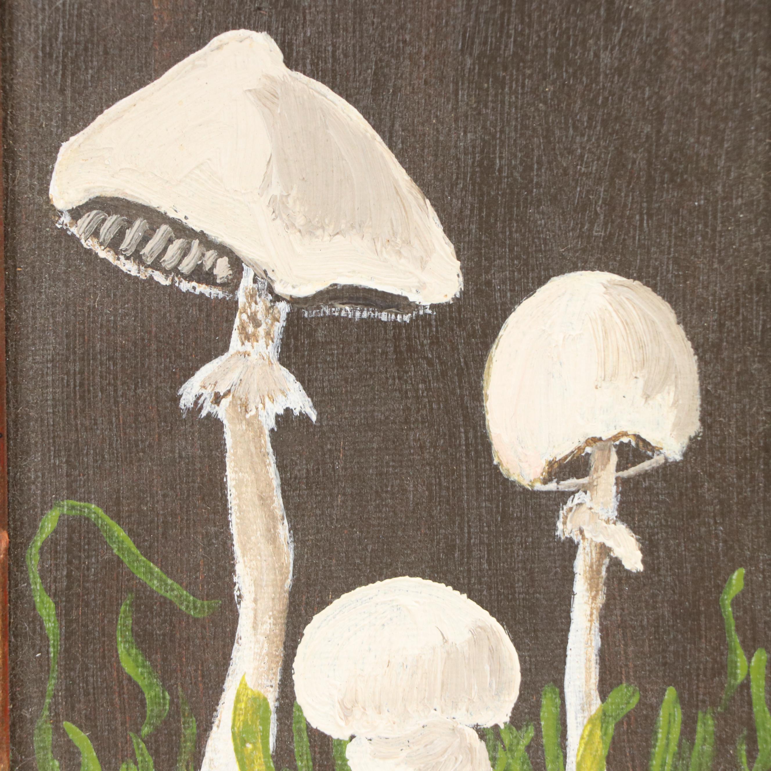 Oil Painting of Mushrooms, Late 20th Century