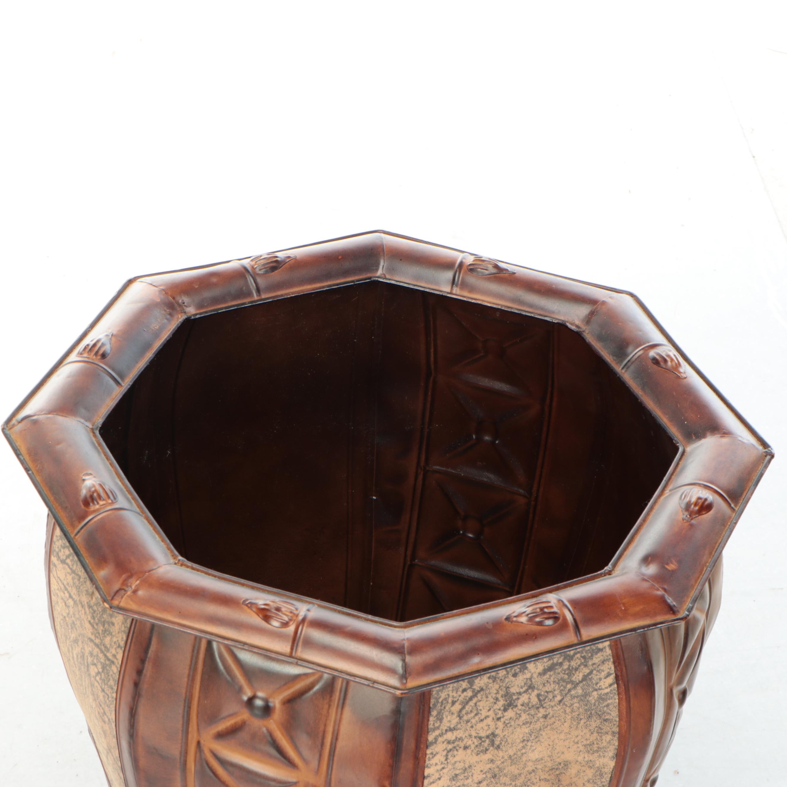 Chinese Decorator Pressed Metal Jardinière, 21st Century