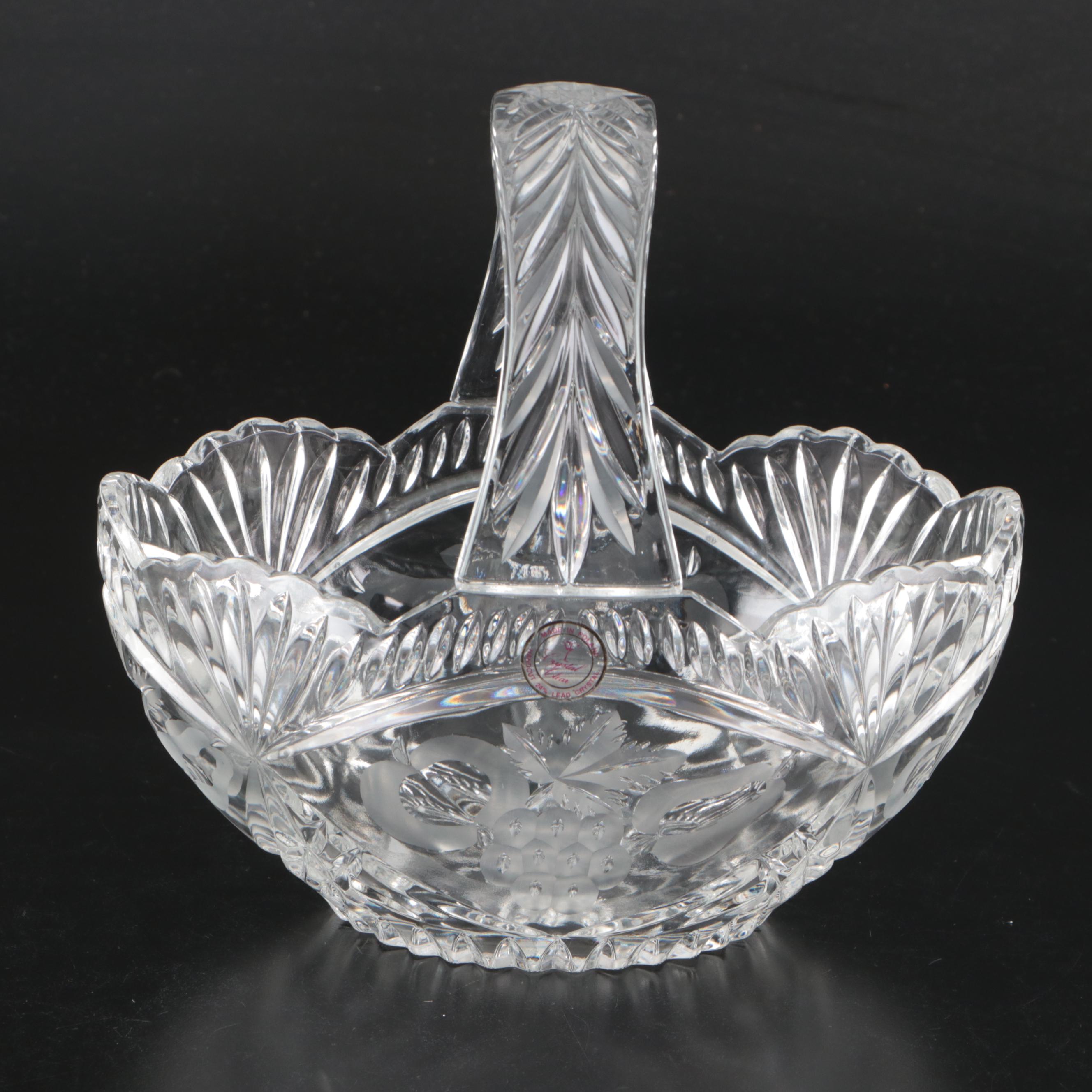Fifth Avenue Crystal "Venice" Handled Basket with Other Handled Baskets