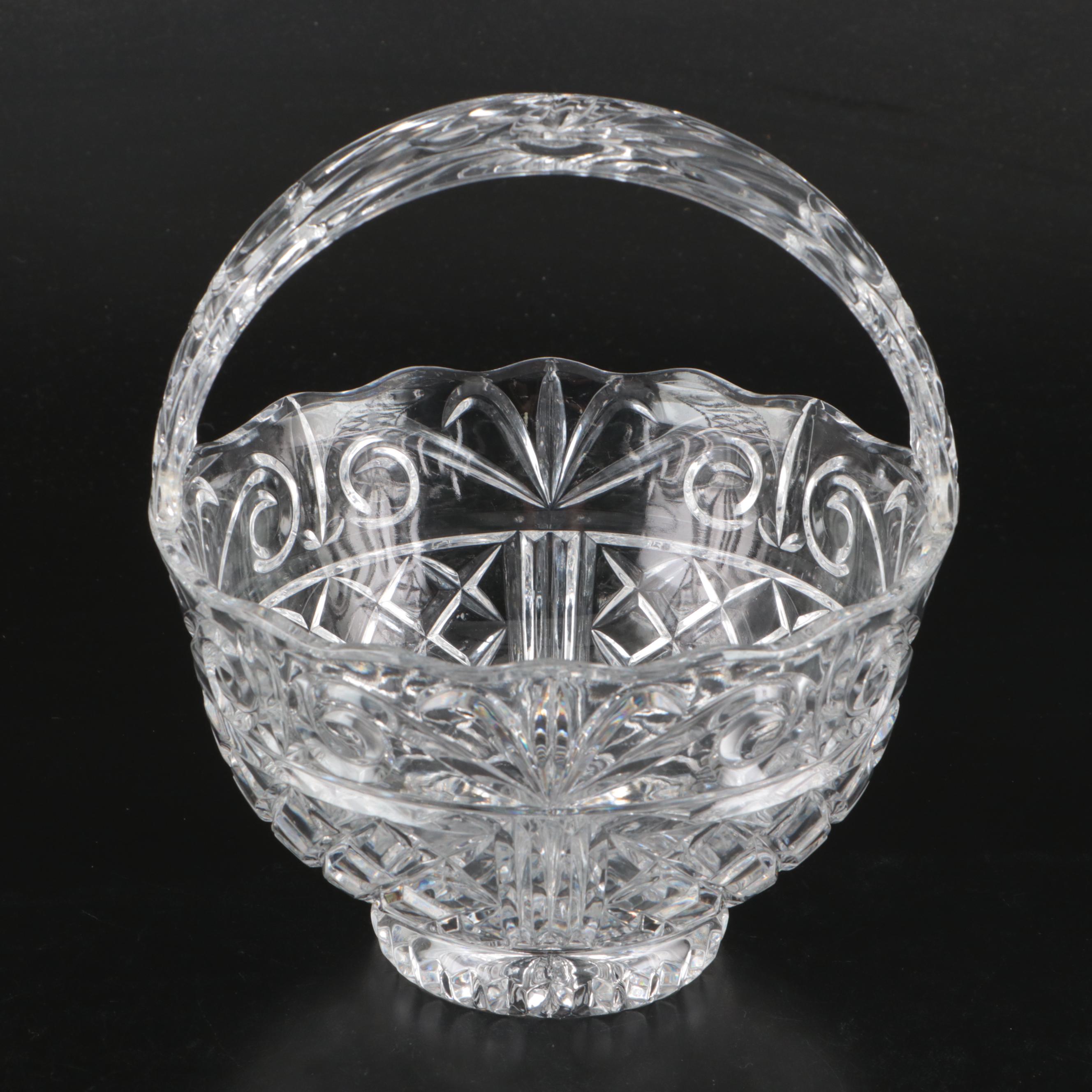Fifth Avenue Crystal "Venice" Handled Basket with Other Handled Baskets
