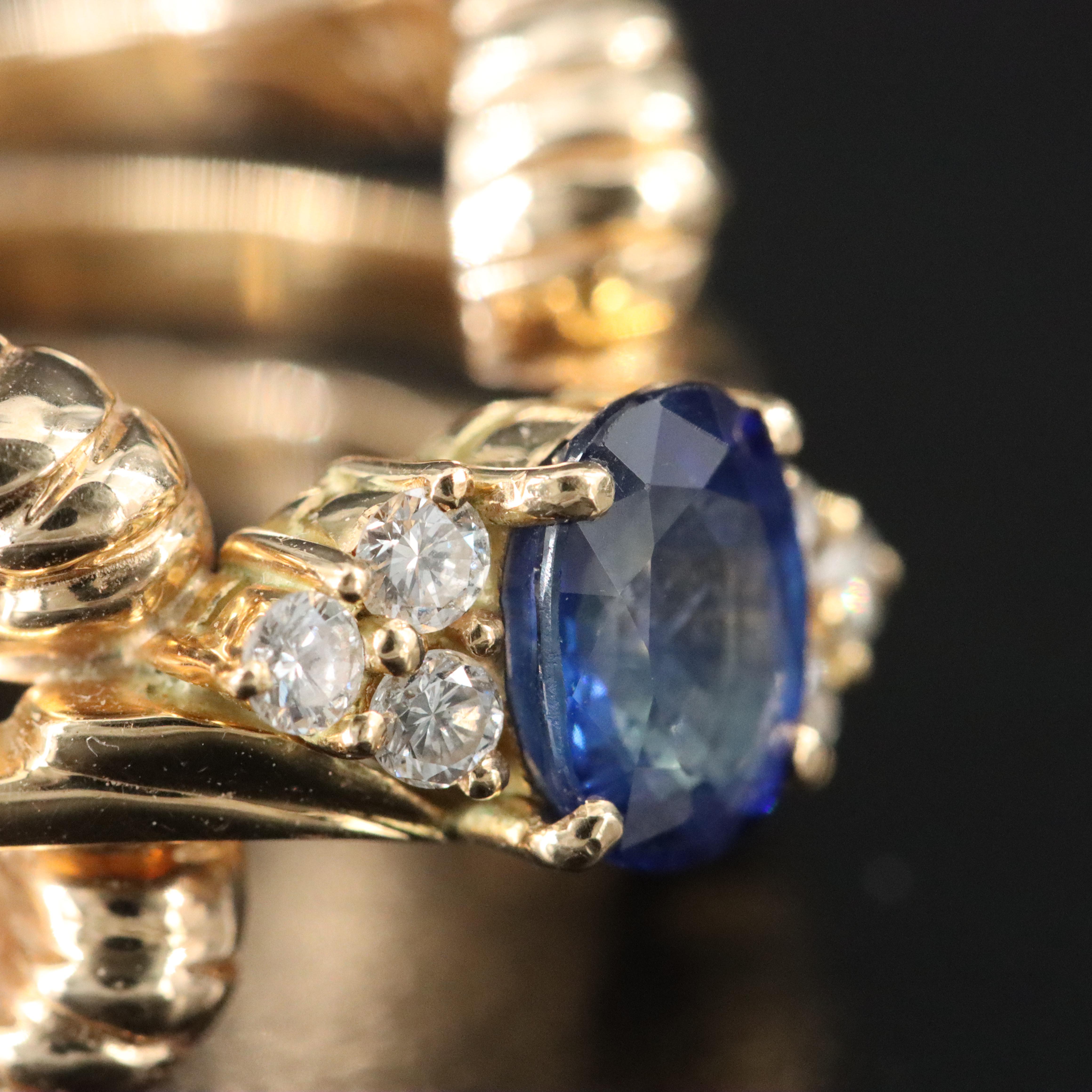 18K and 14K 1.02 CT Sapphire and Diamond Ring