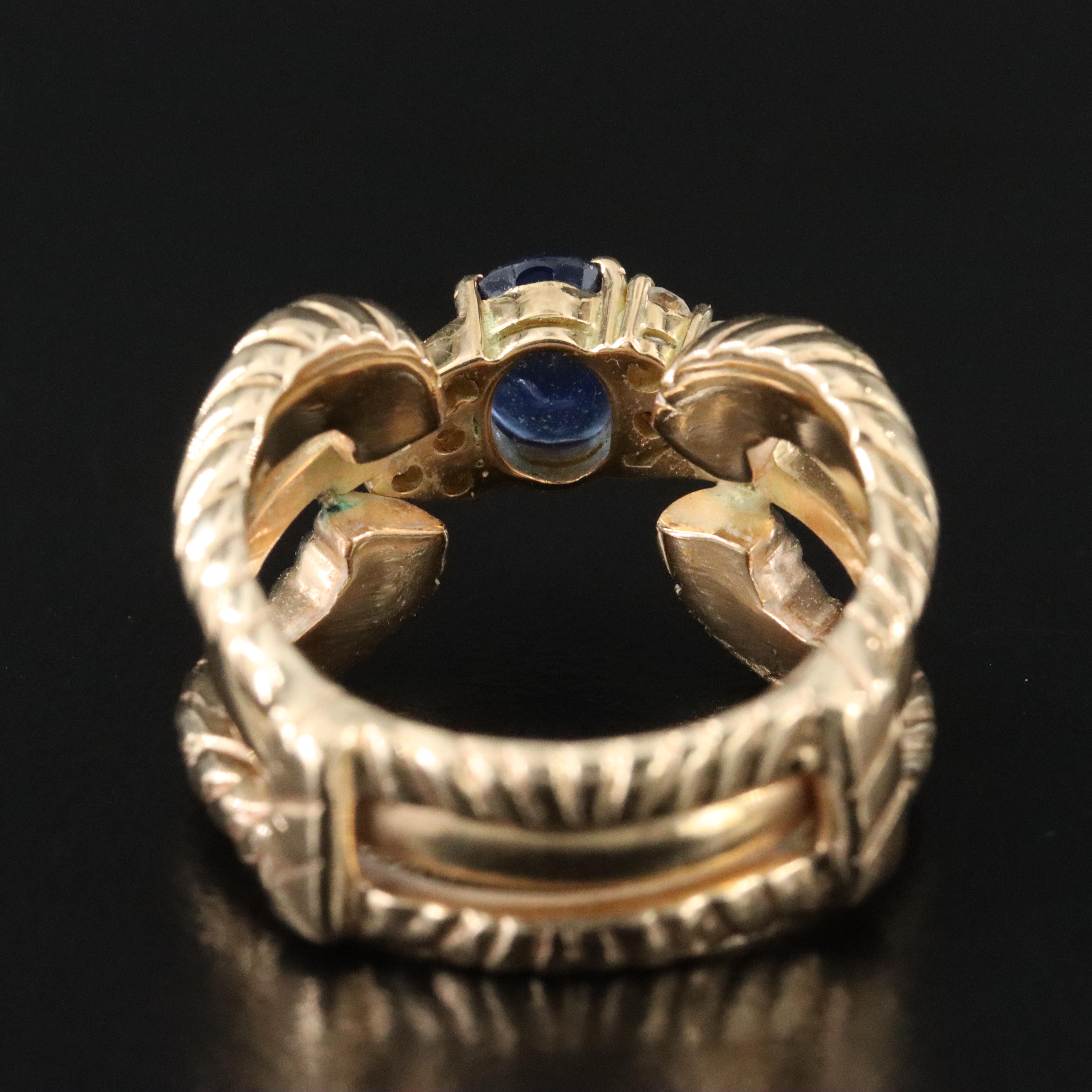 18K and 14K 1.02 CT Sapphire and Diamond Ring