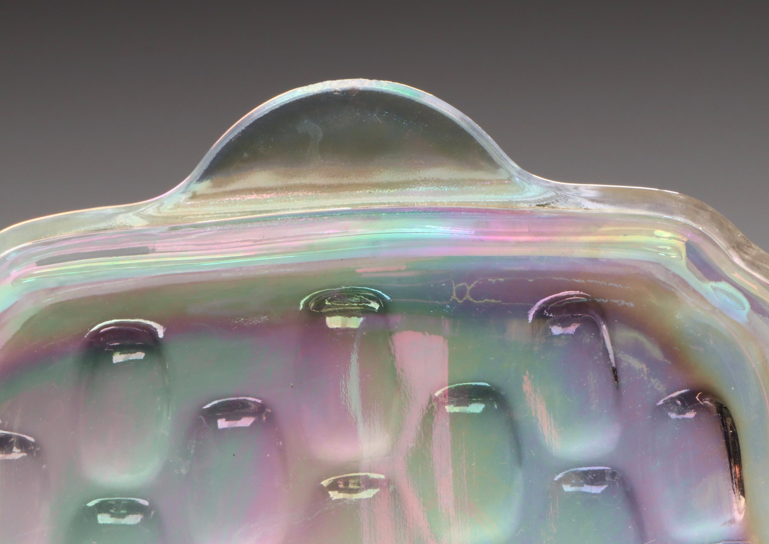 Federal "Colonial" Iridescent Snack Plates with Juice Glasses and More Glassware