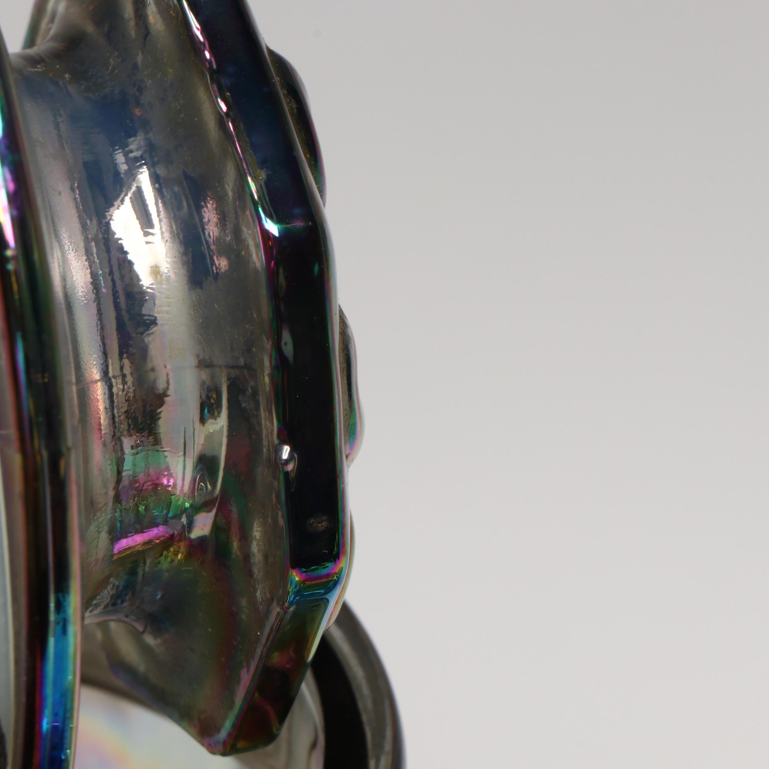 Federal "Colonial" Iridescent Snack Plates with Juice Glasses and More Glassware