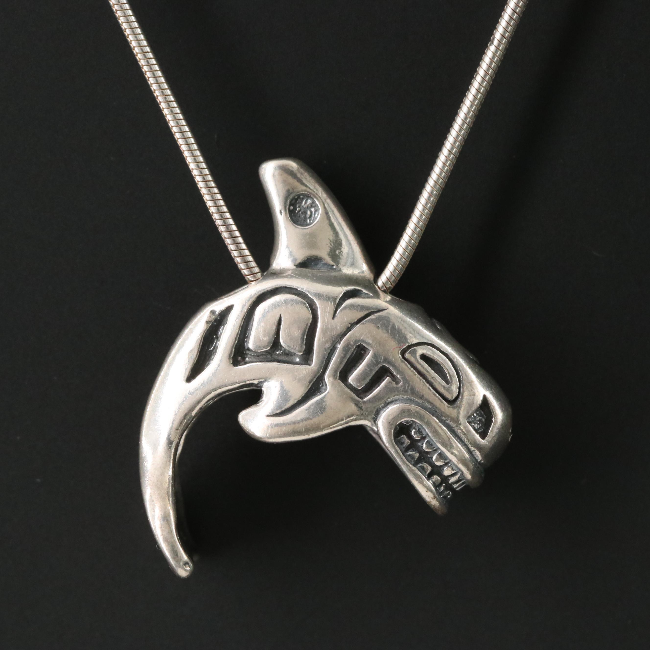 Dakota West Design Sterling Pacific Northwestern Orca Necklace