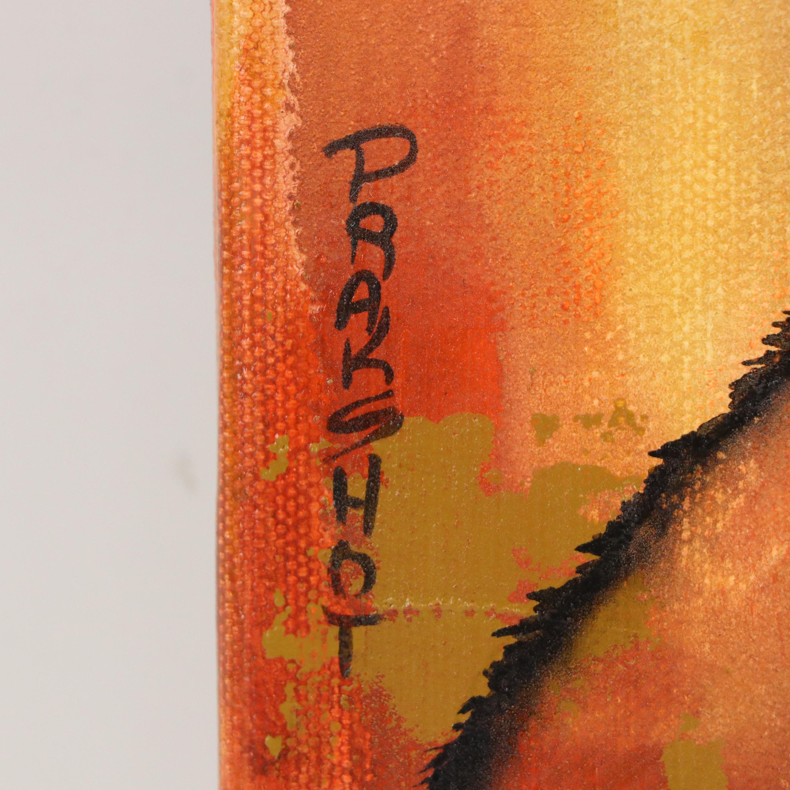 Stylized Acrylic Painting of a Bear "Parkshot," 21st Century