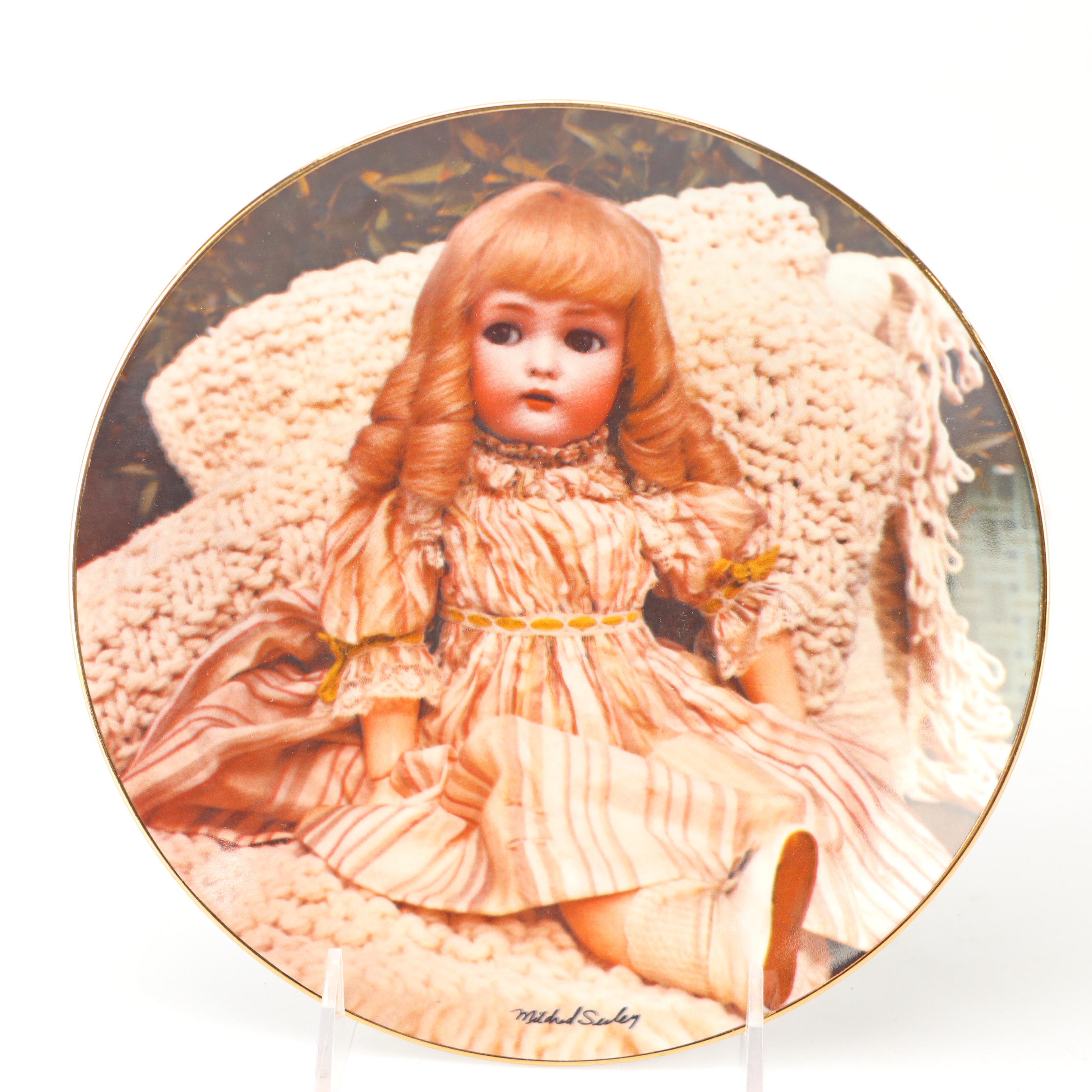 Porcelain Collector Plates with Framed Ribbon Art