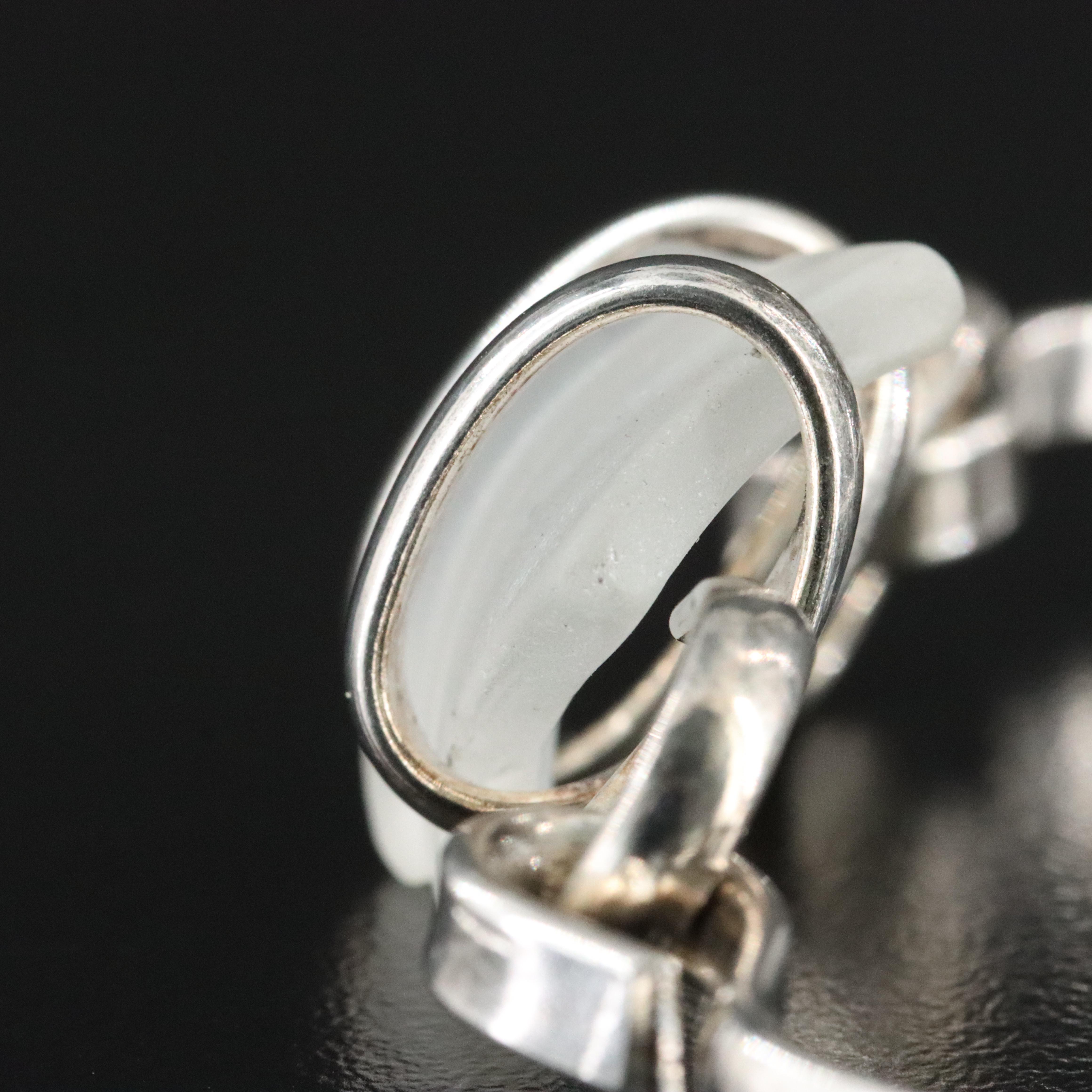 Bangle Bracelet with Frosted Glass