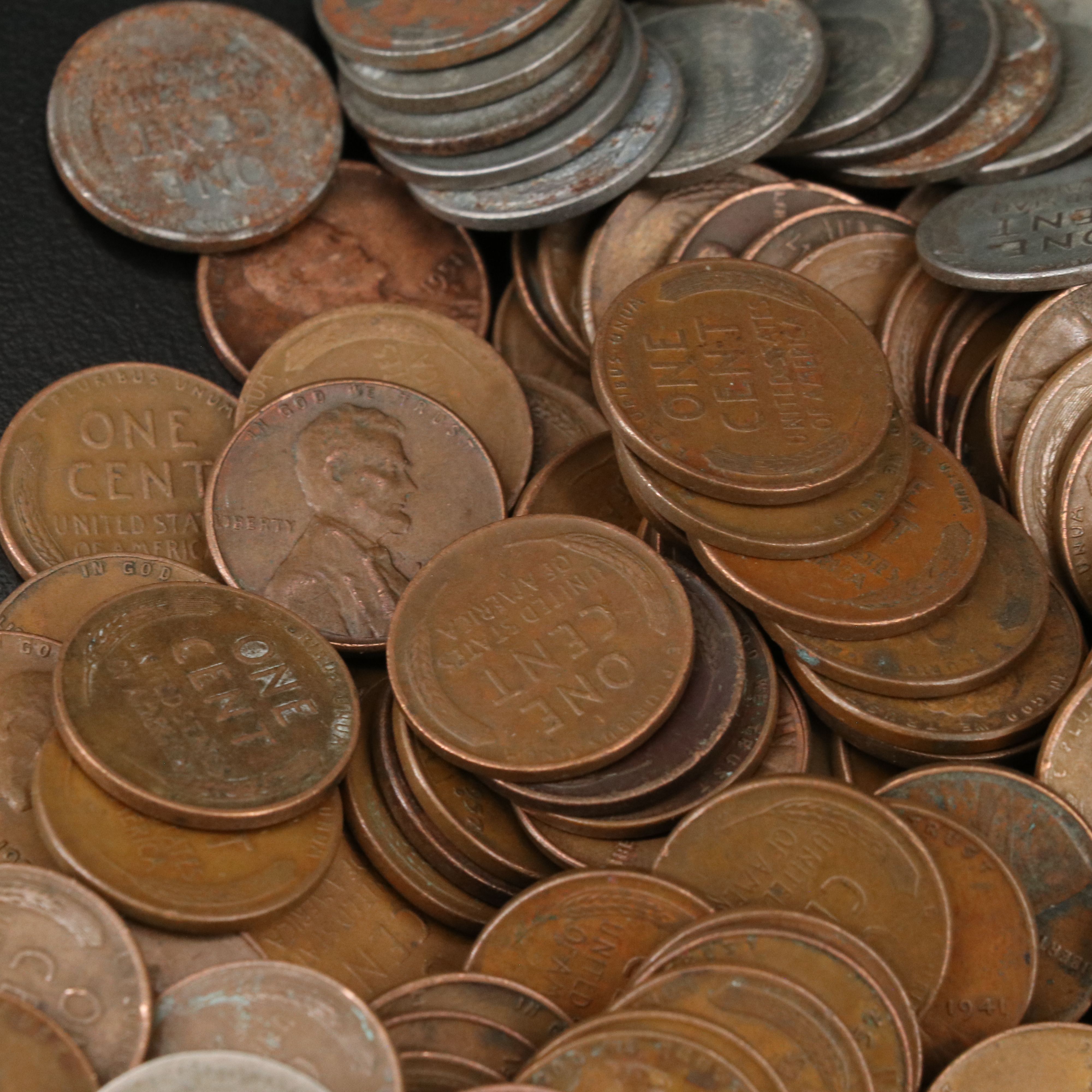 Collection of 800 Wheat Cents and Buffalo Nickels