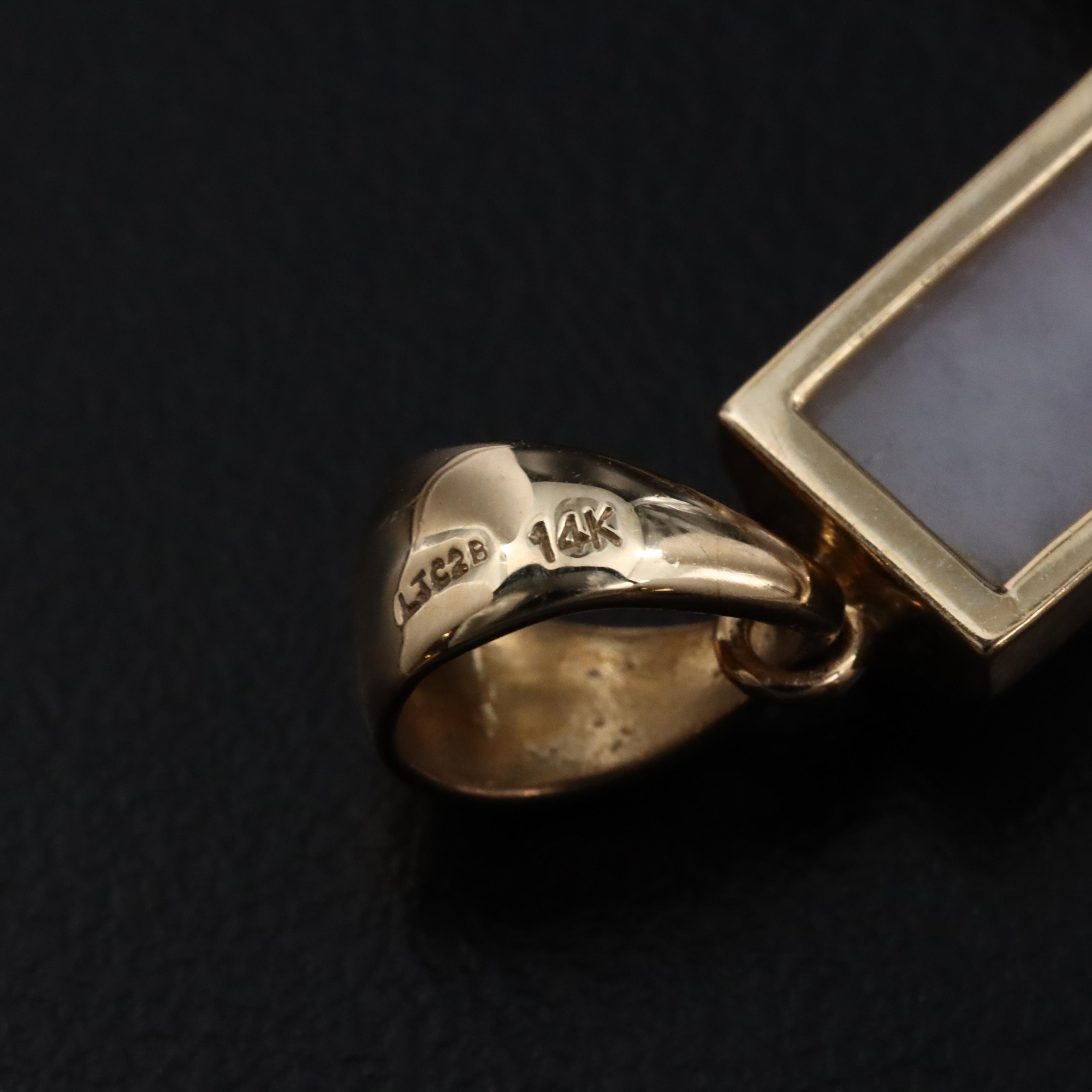 14K Jadeite Cross Pendant