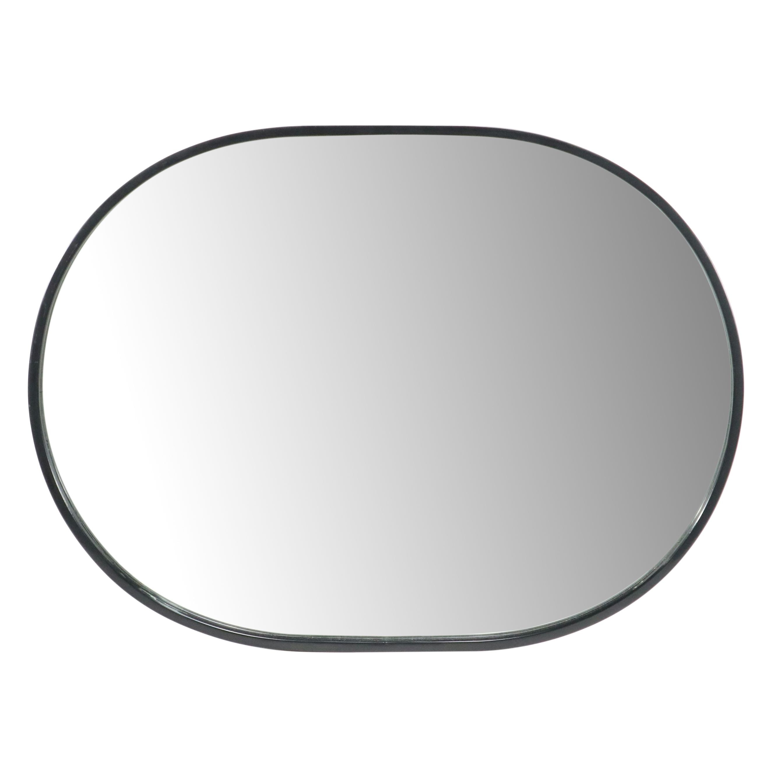 Contemporary Matte Black Metal Framed Vanity Mirror