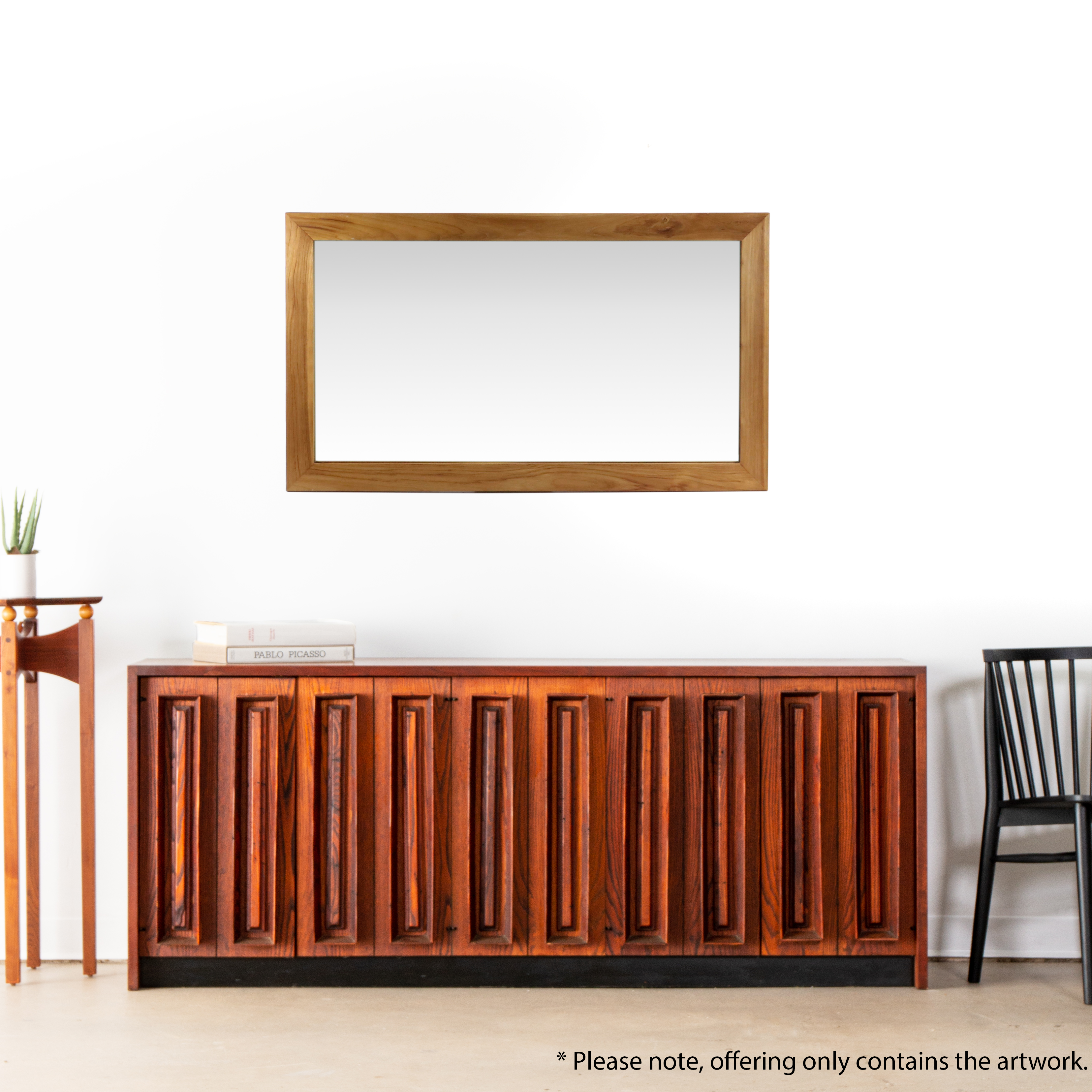 Contemporary Teak Framed Vanity Mirror