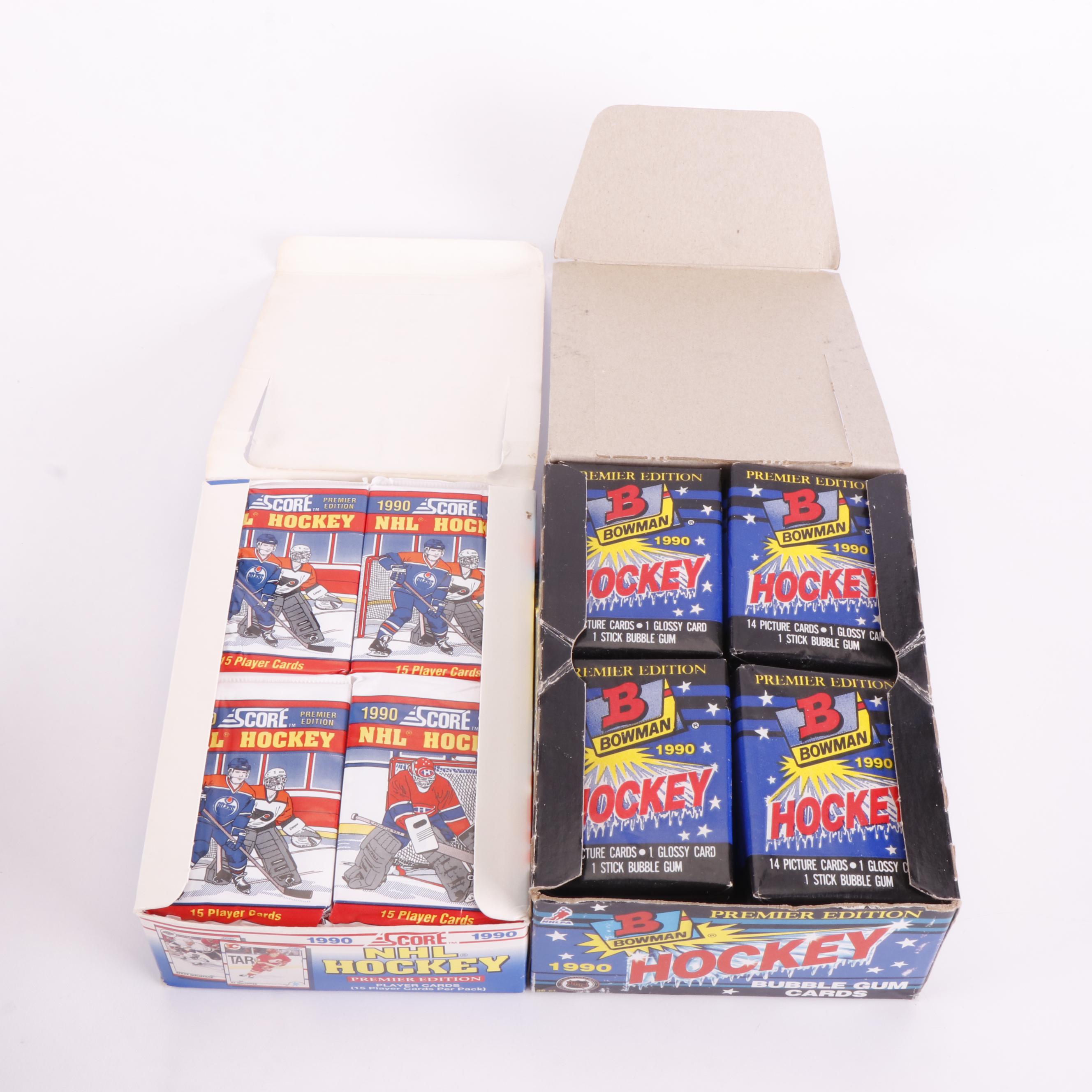 Bowman, Topps, with Other Sealed Hockey Card Sets and Wax Packs, 1990s