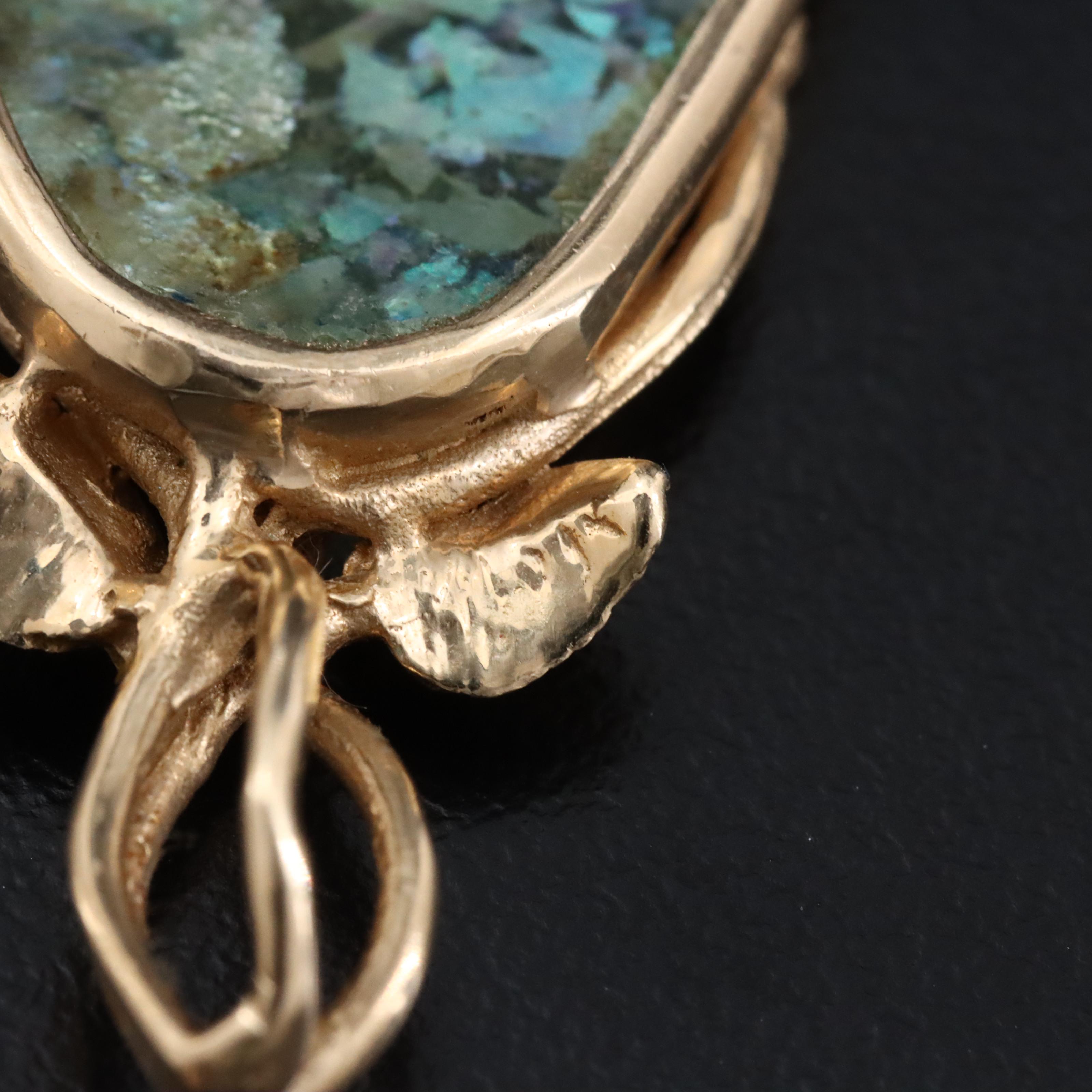 14K Roman Glass Pendant