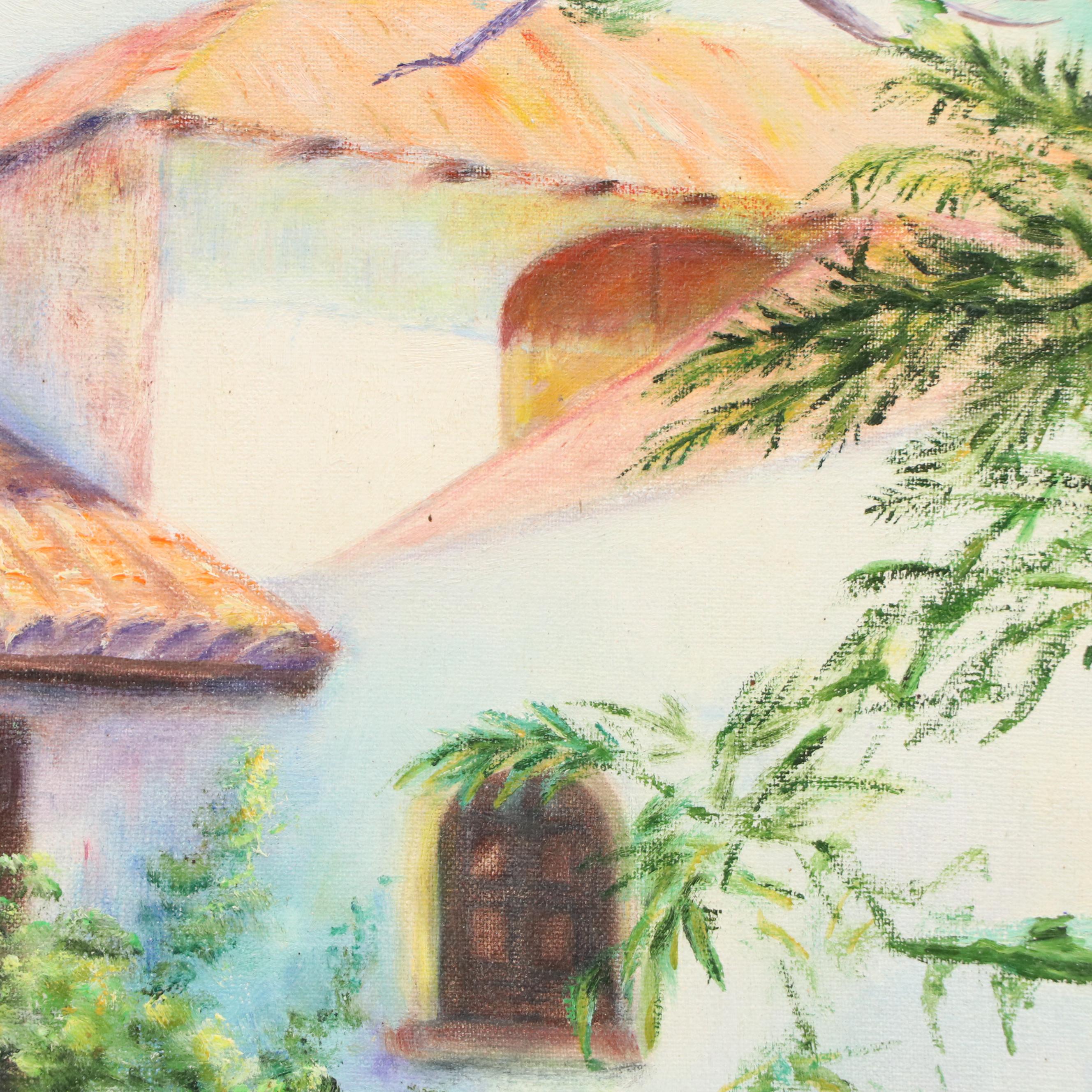Garden Courtyard Oil Painting, 1996