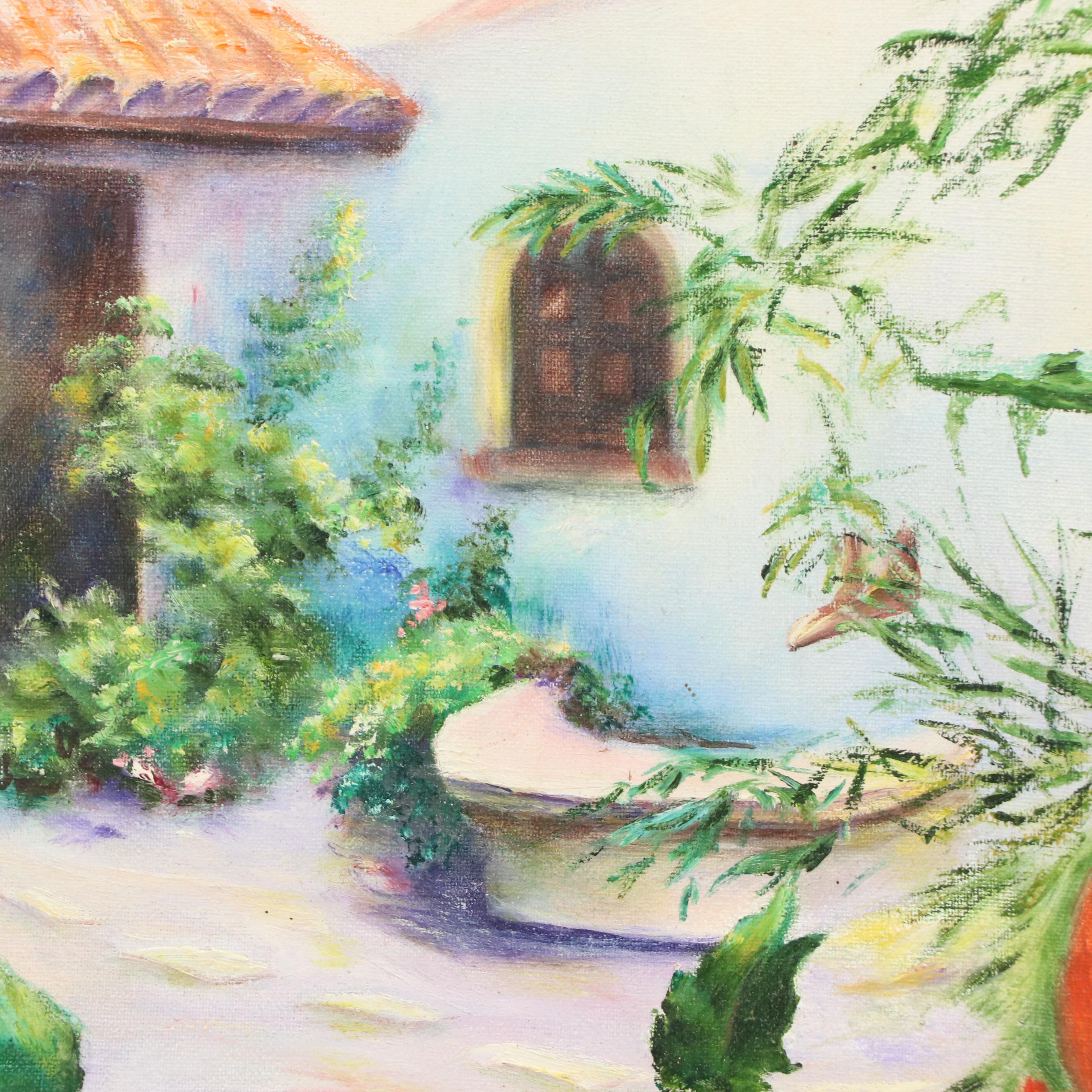 Garden Courtyard Oil Painting, 1996